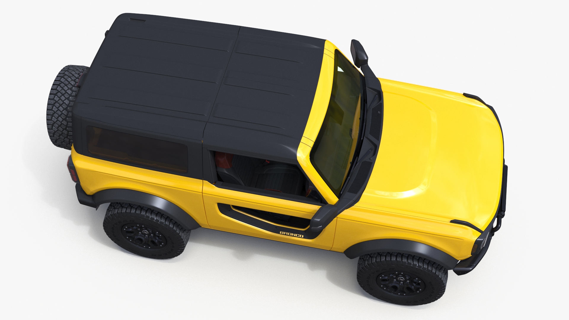 3D Ford Bronco Two Door Yellow 4X4 Rigged model