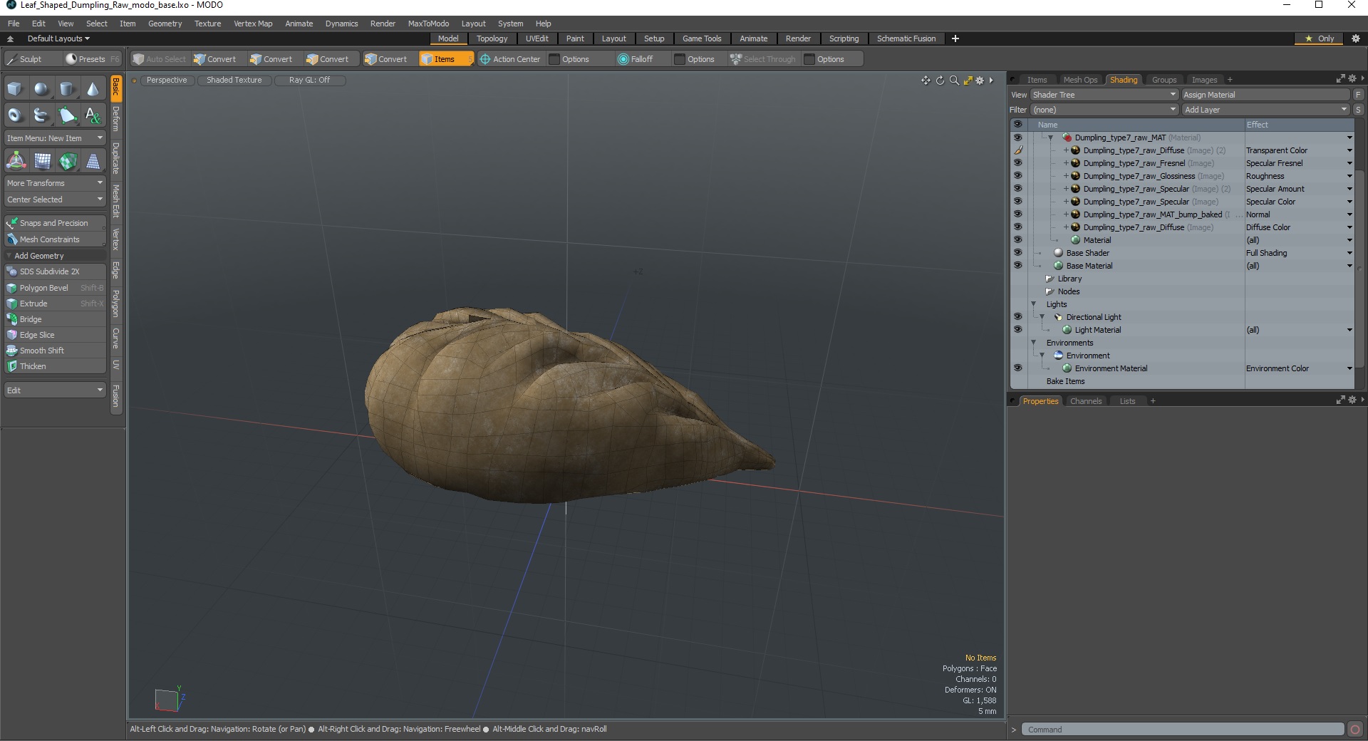 Leaf Shaped Dumpling Raw 3D model