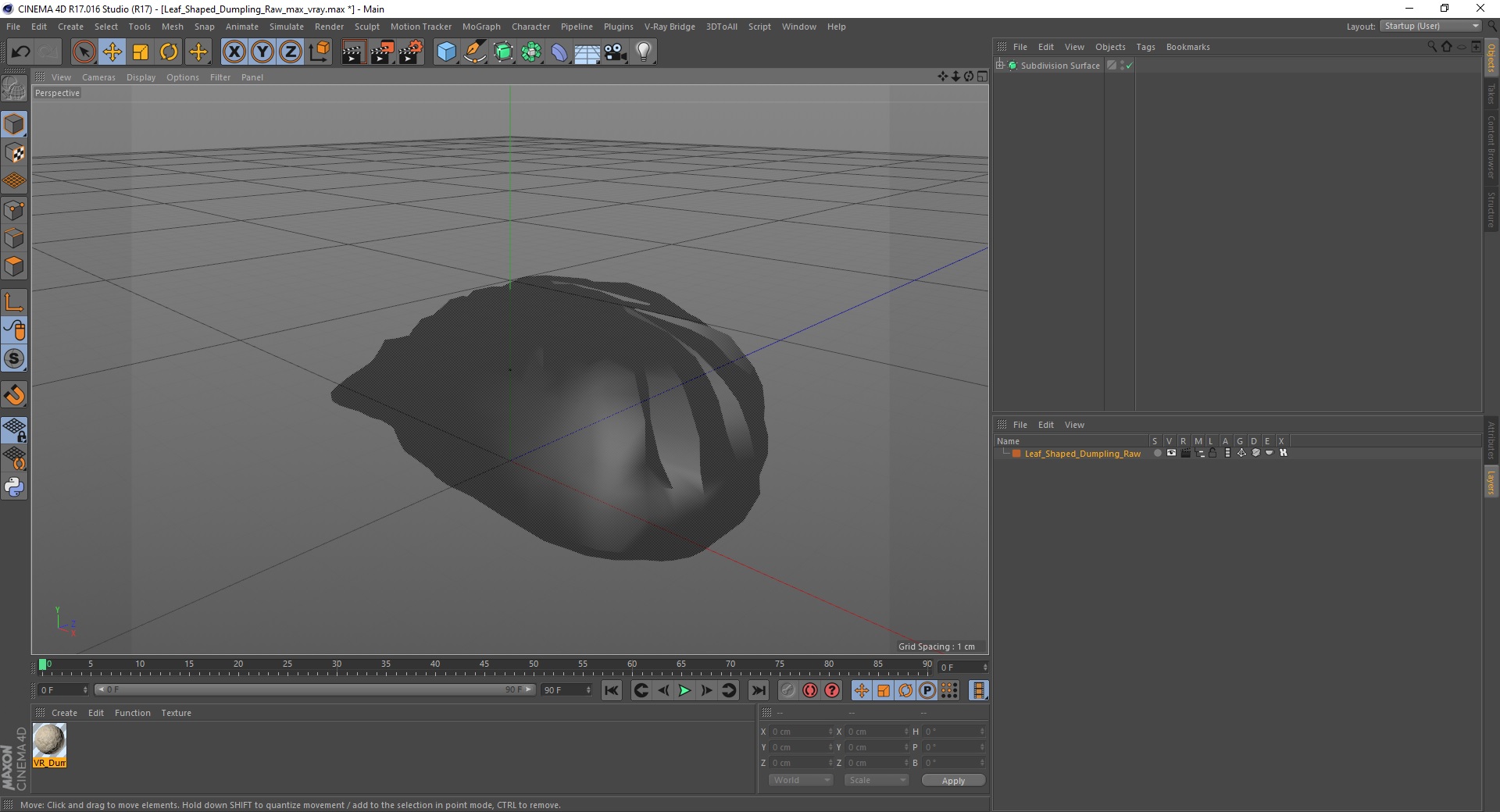 Leaf Shaped Dumpling Raw 3D model