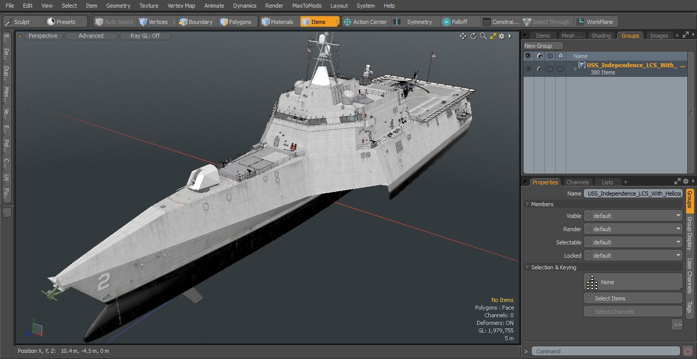 3D USS Independence LCS With Helicopter