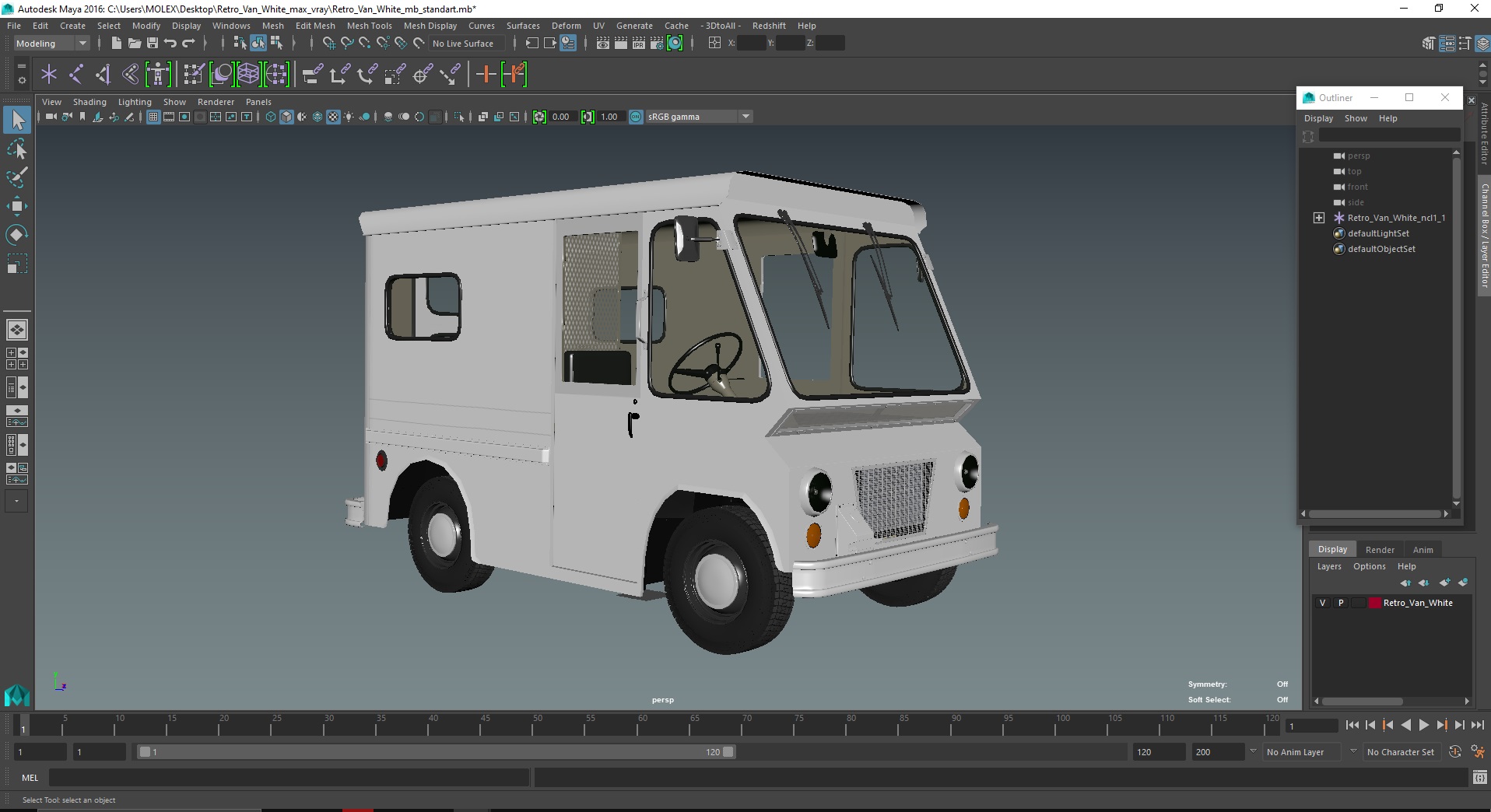 3D model Retro Van White