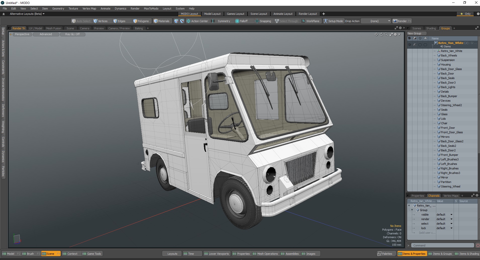 3D model Retro Van White