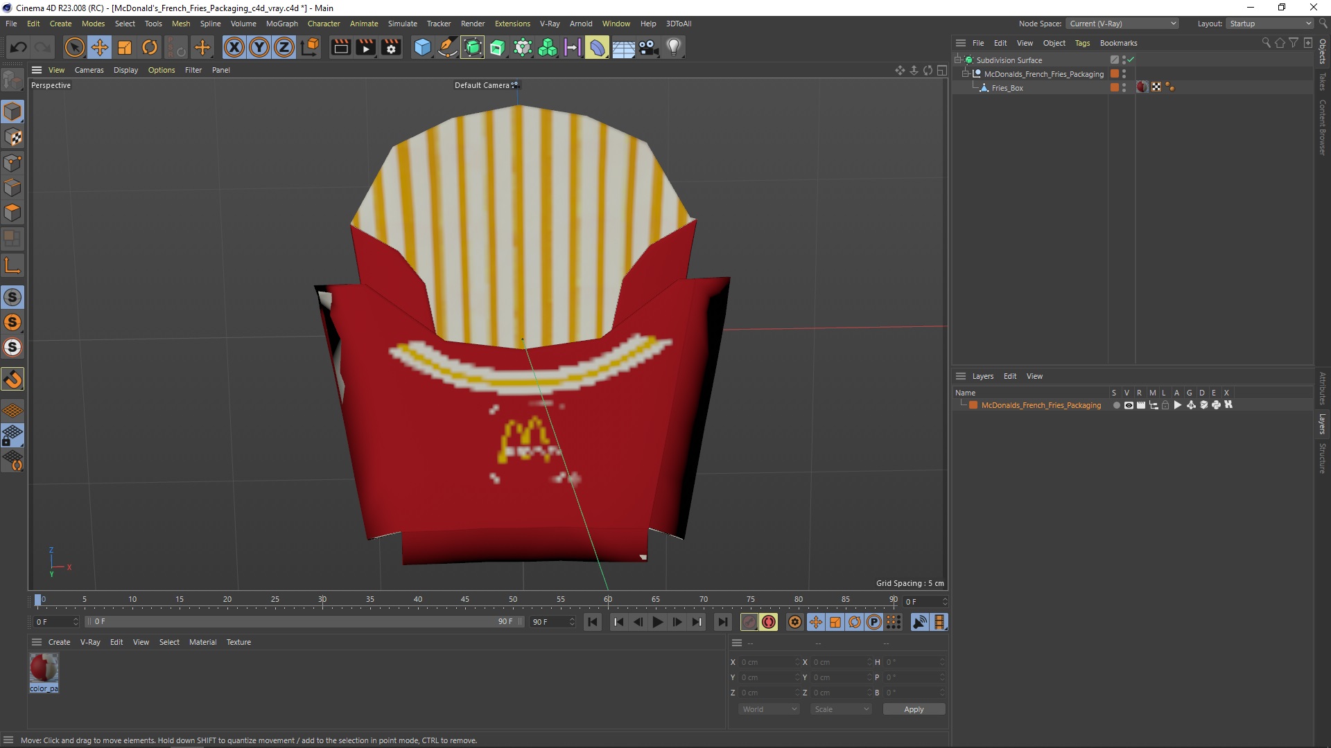 3D McDonald's French Fries Packaging model