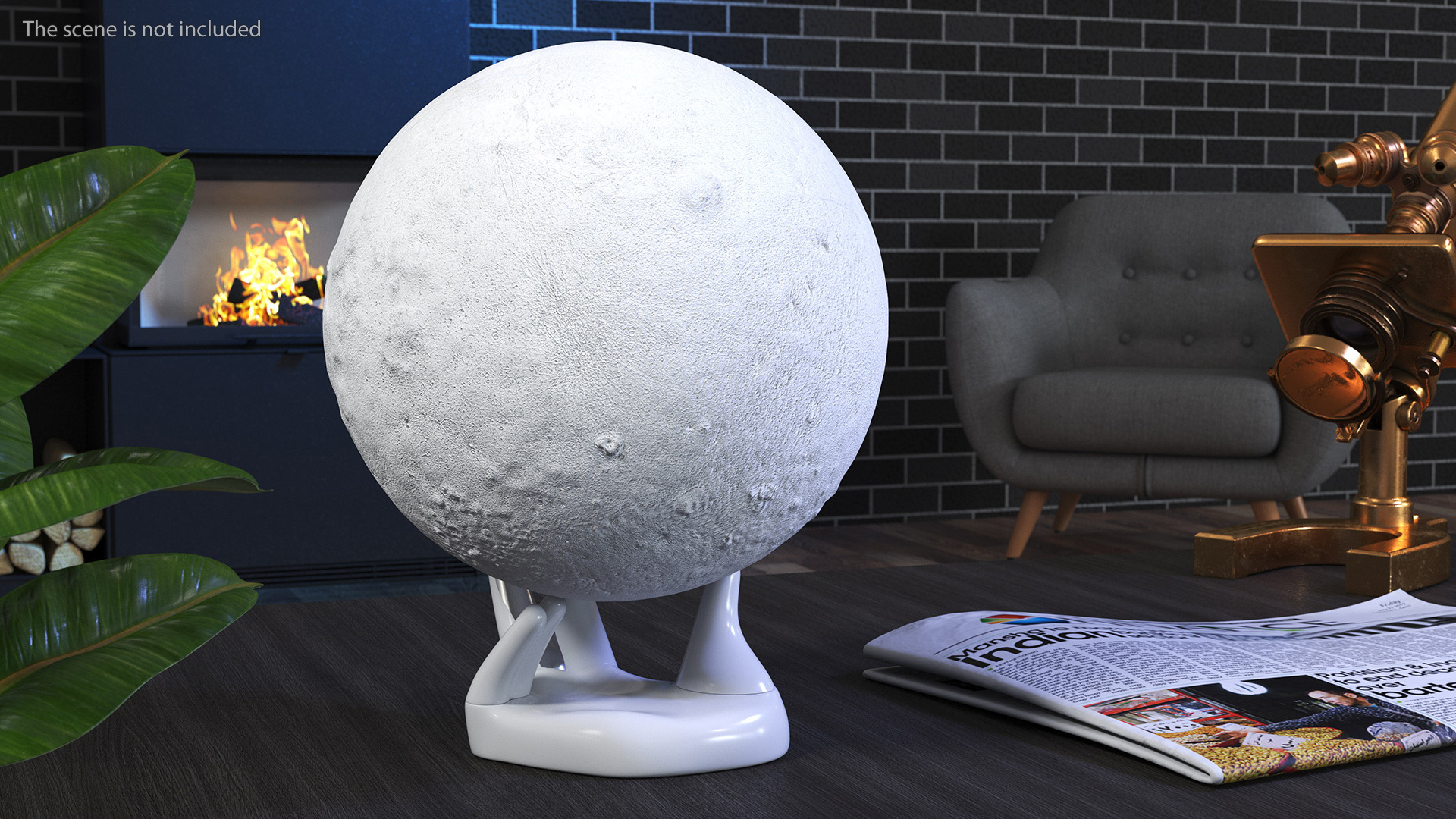 3D Moon Lamp on Stand Light Off model