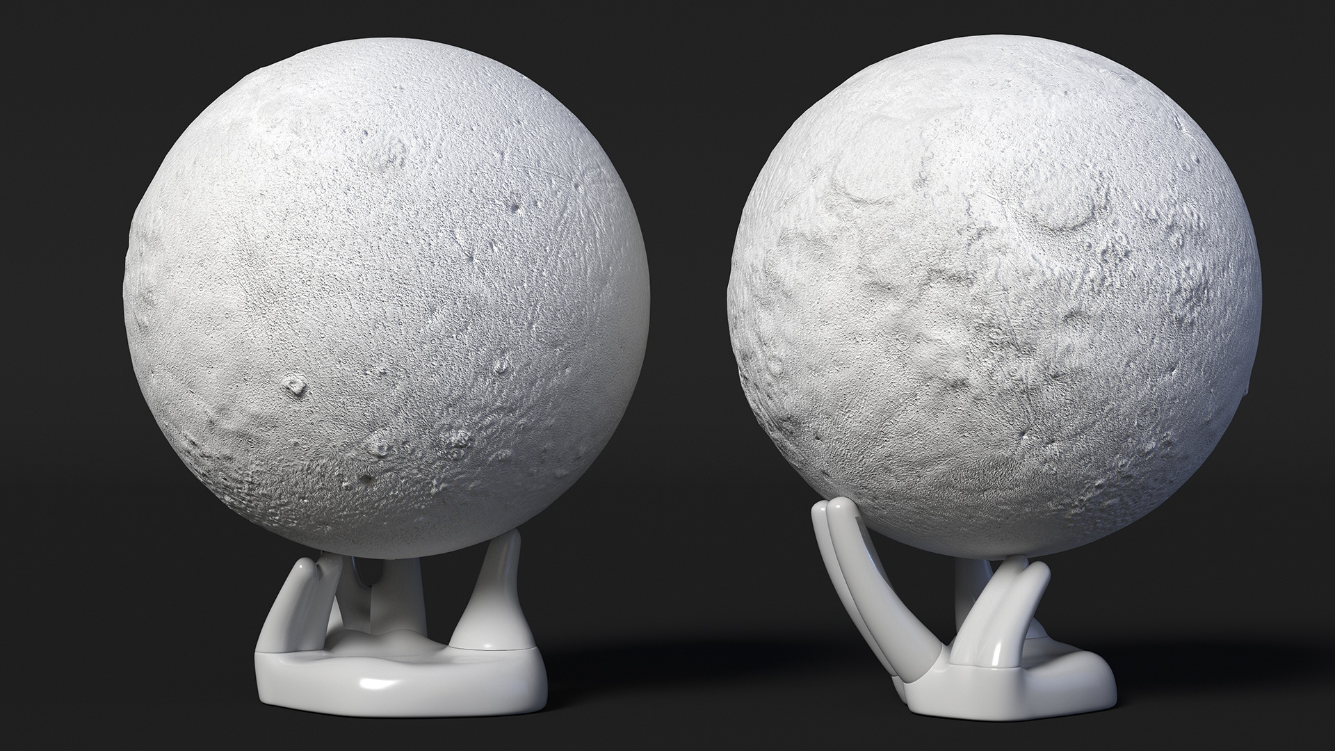 3D Moon Lamp on Stand Light Off model