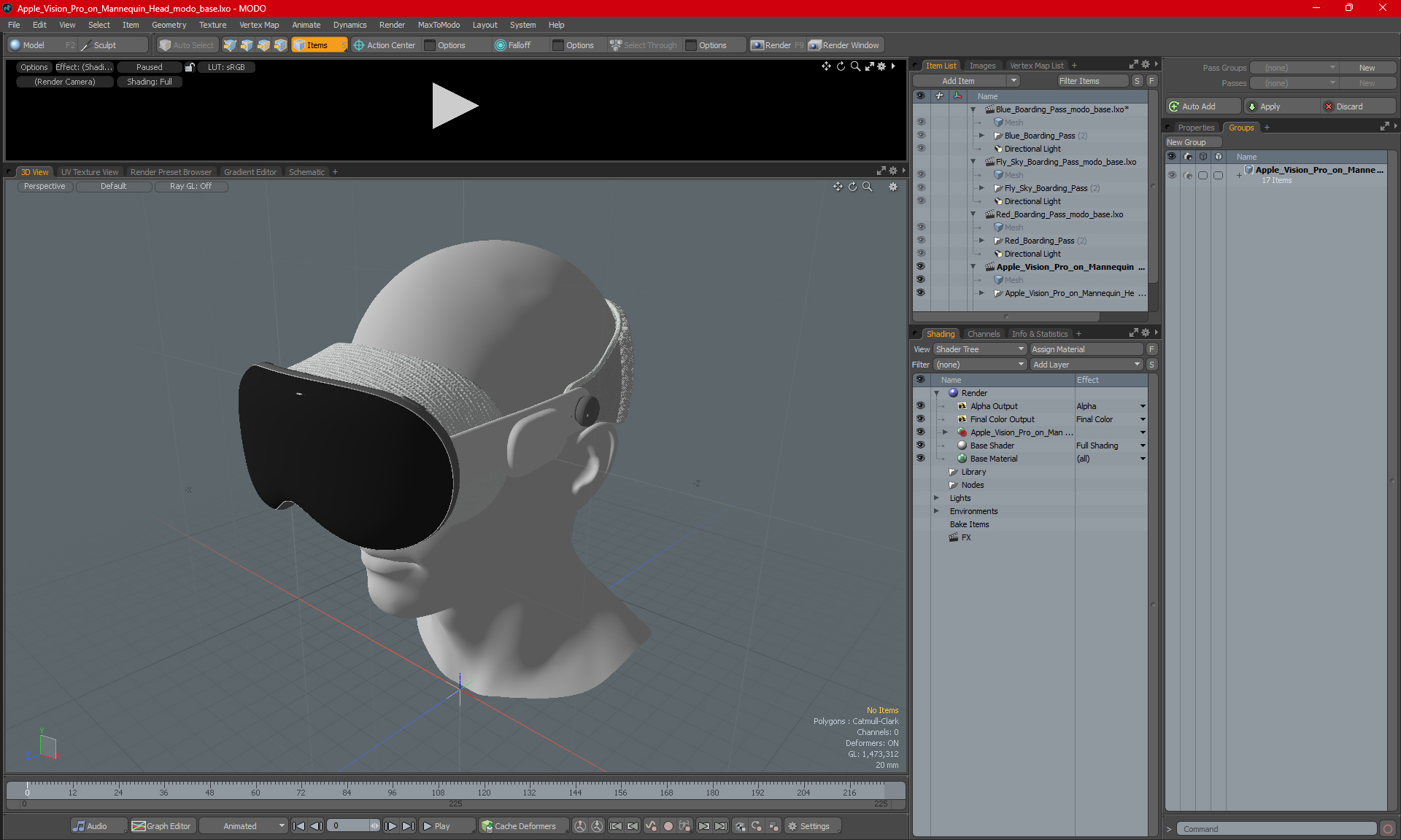 Apple Vision Pro on Mannequin Head 3D model