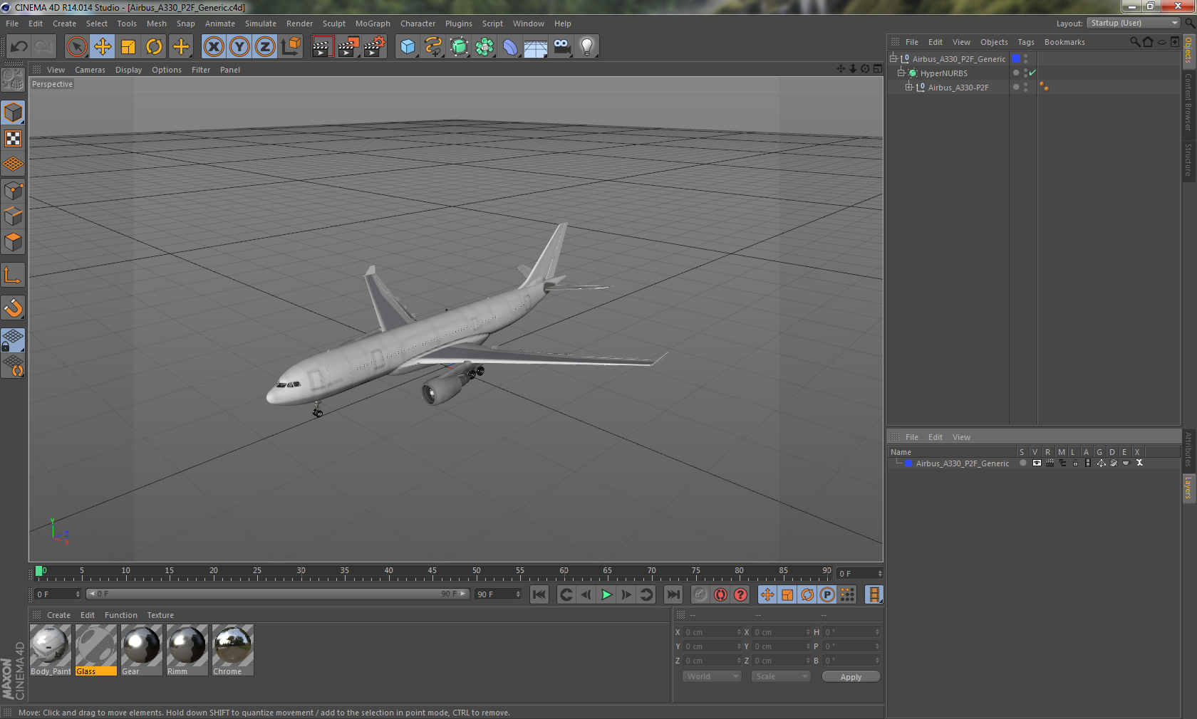 3D Airbus A330 P2F Generic model