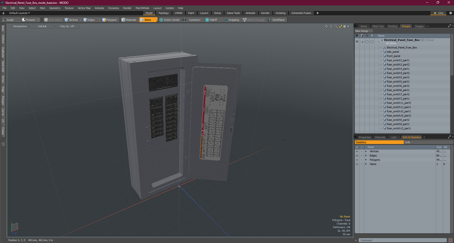 3D model Electrical Panel Fuse Box