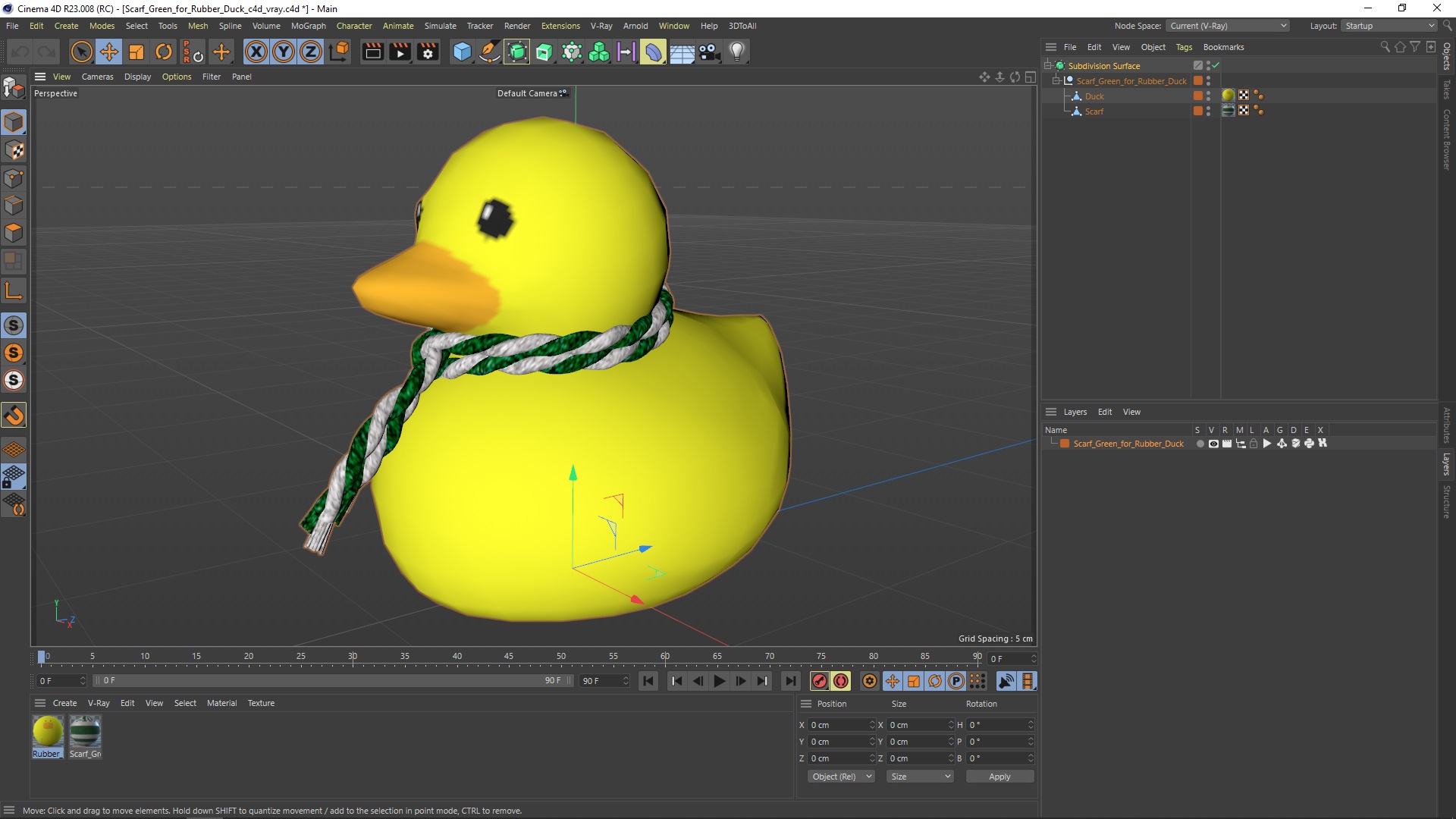 Scarf Green for Rubber Duck 3D