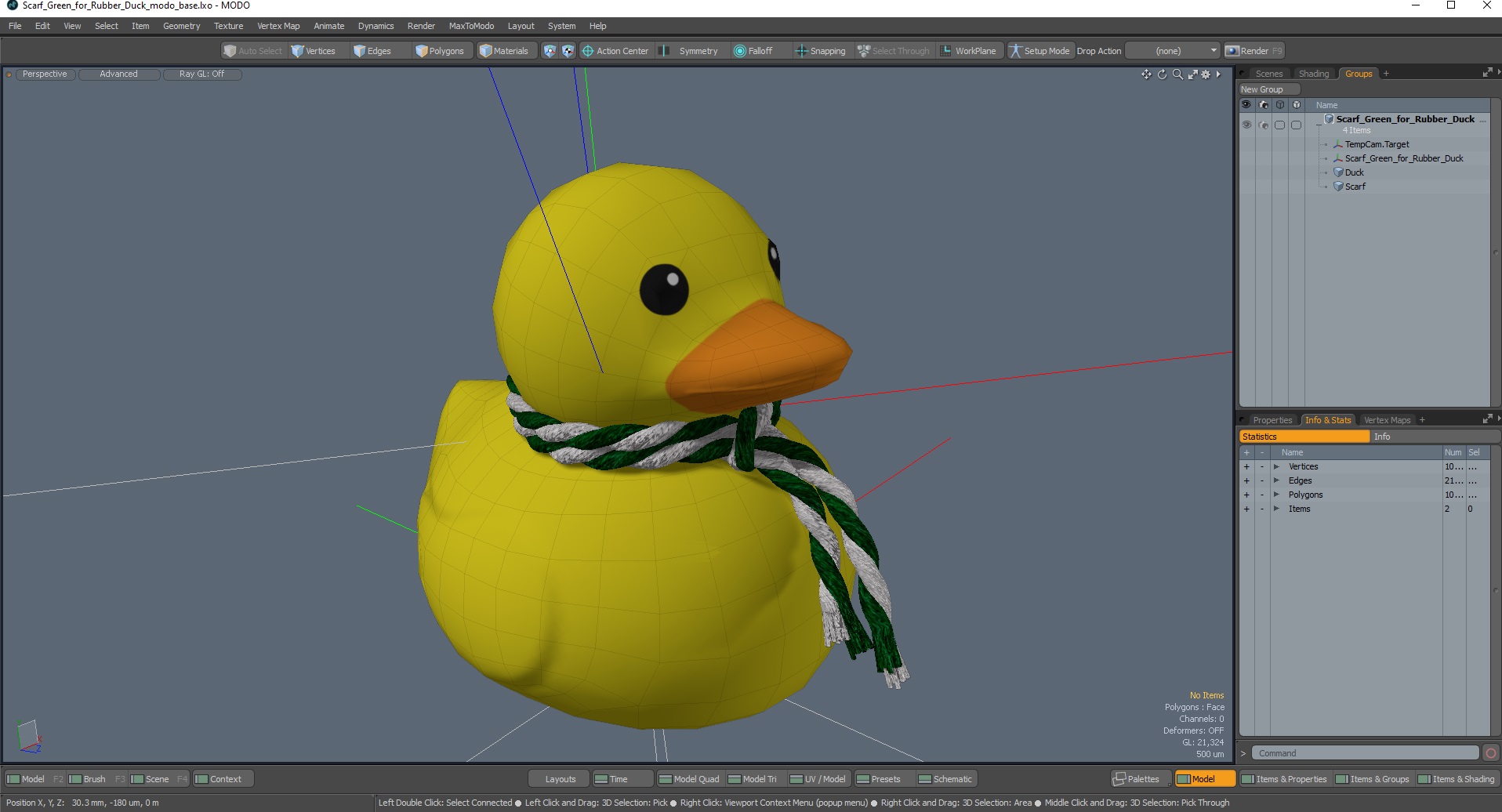 Scarf Green for Rubber Duck 3D