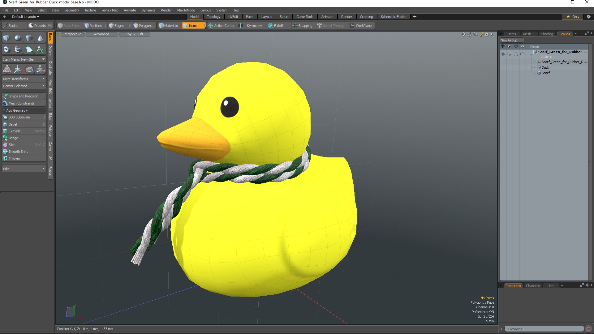 Scarf Green for Rubber Duck 3D