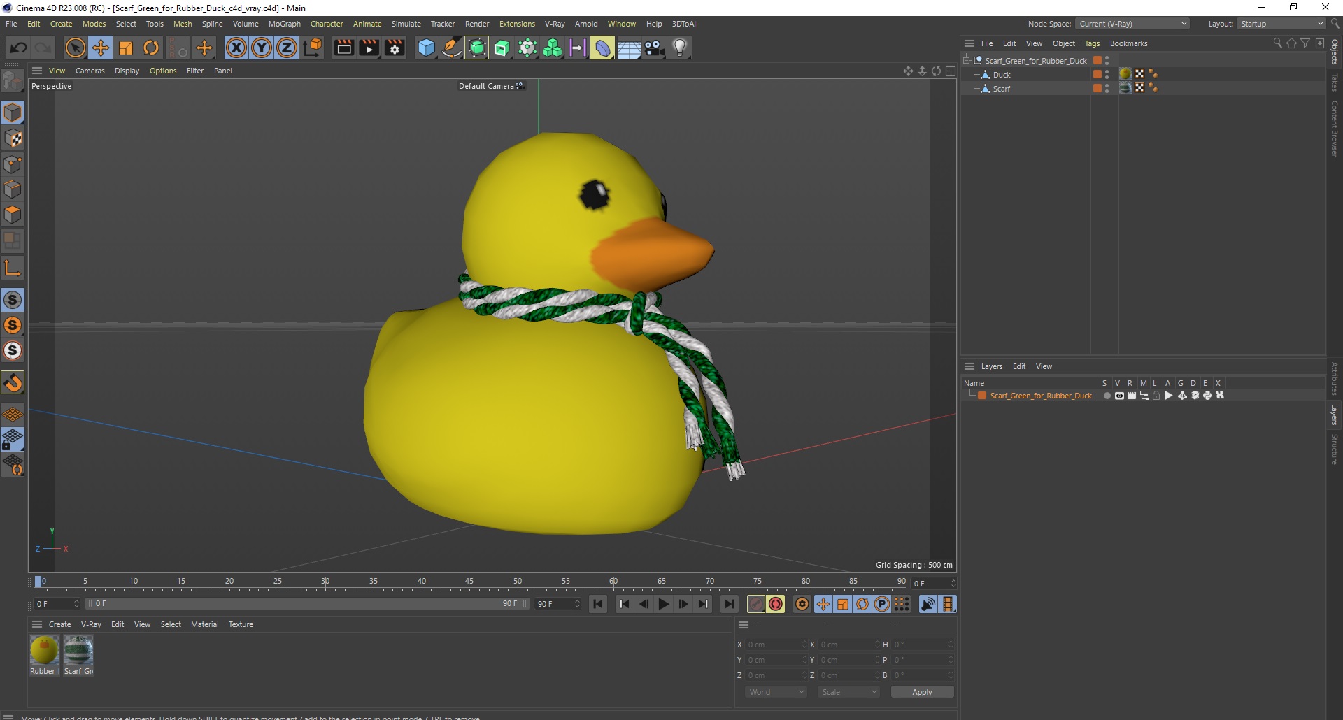 Scarf Green for Rubber Duck 3D