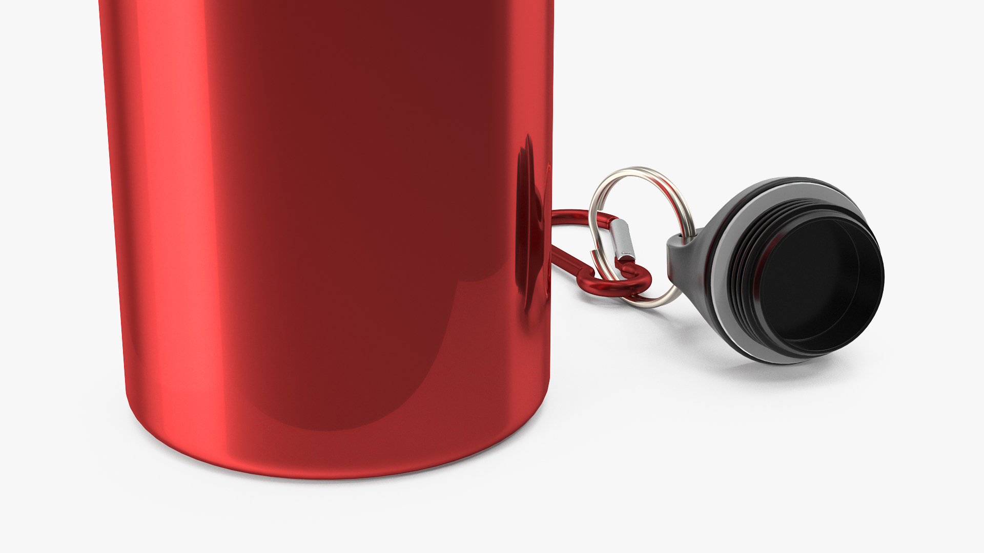 Opened Lightweight Red Aluminum Water Bottle 3D model