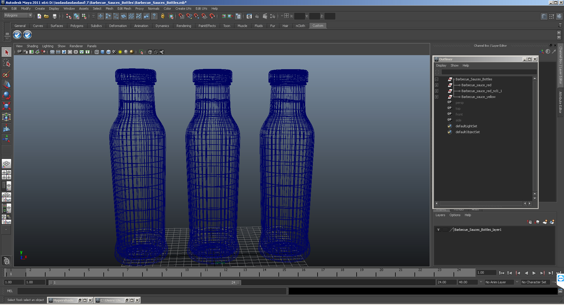 3D Barbecue Sauces Bottles model