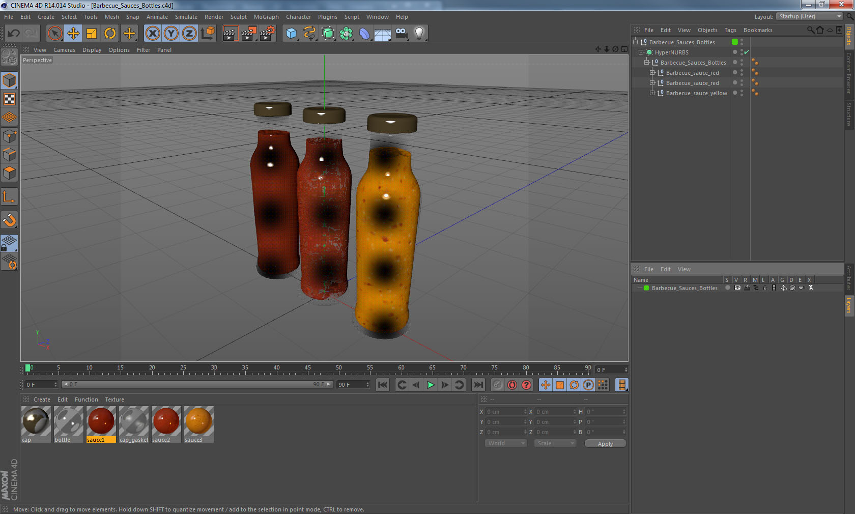 3D Barbecue Sauces Bottles model