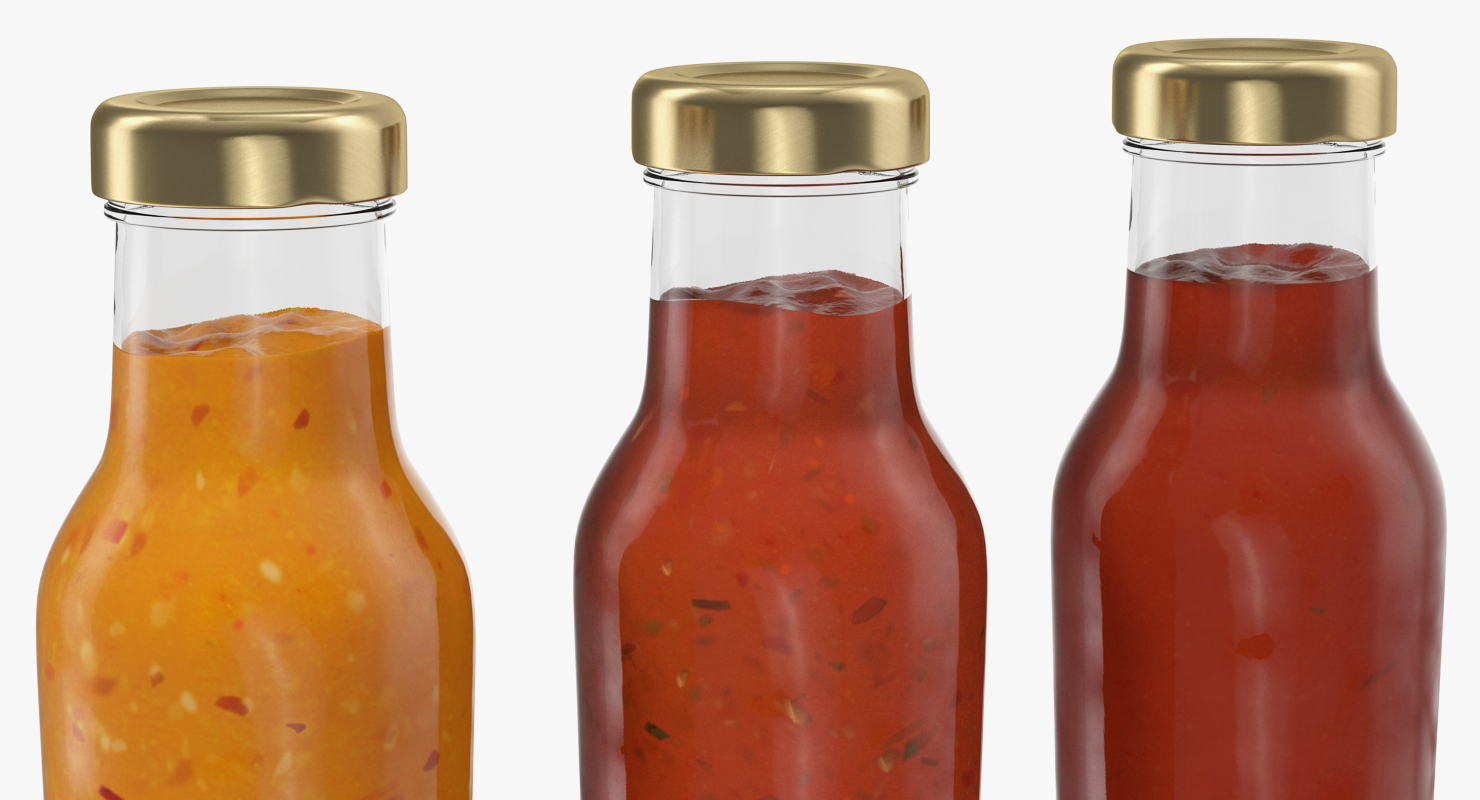 3D Barbecue Sauces Bottles model