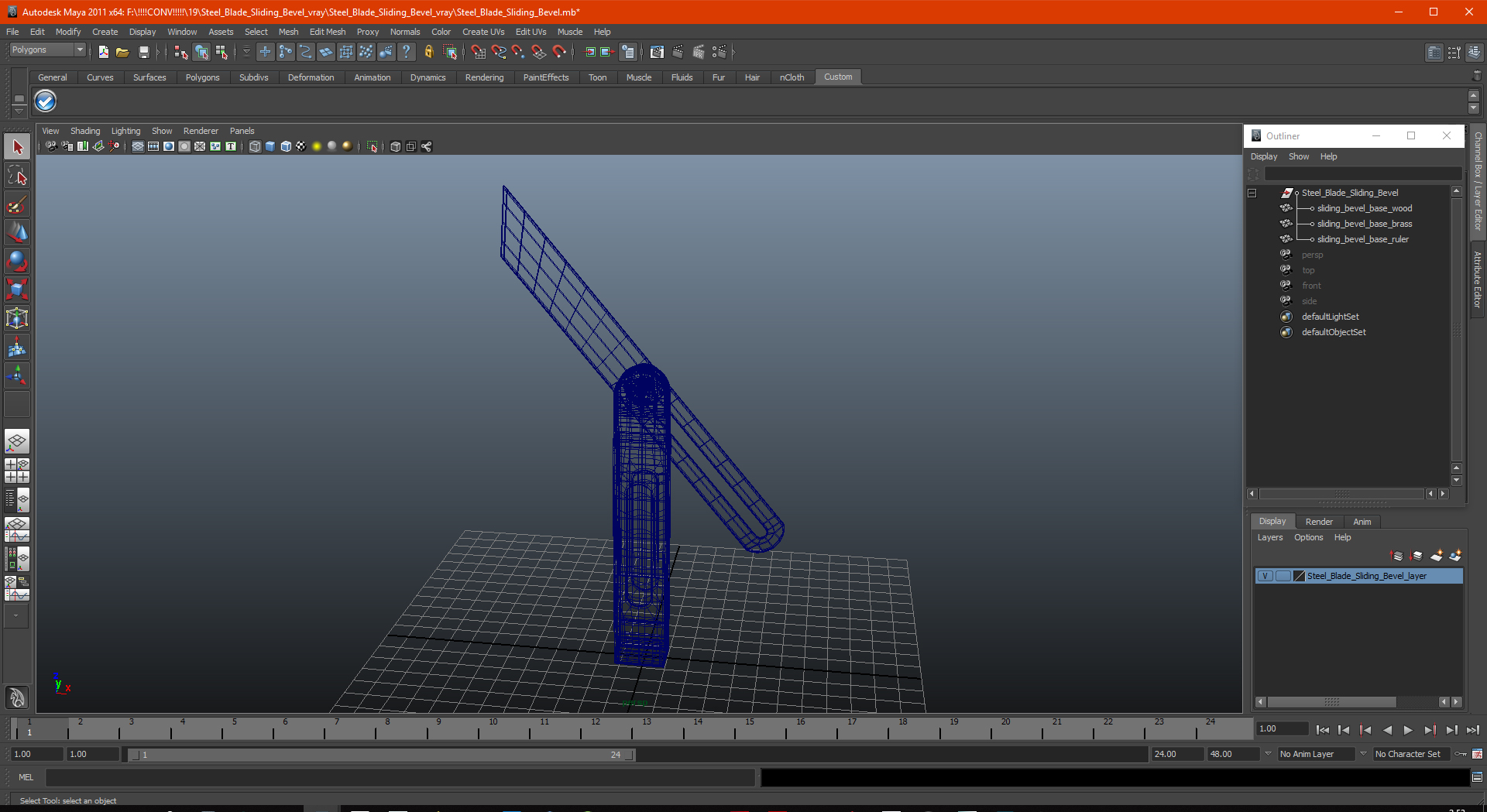 3D model Steel Blade Sliding Bevel