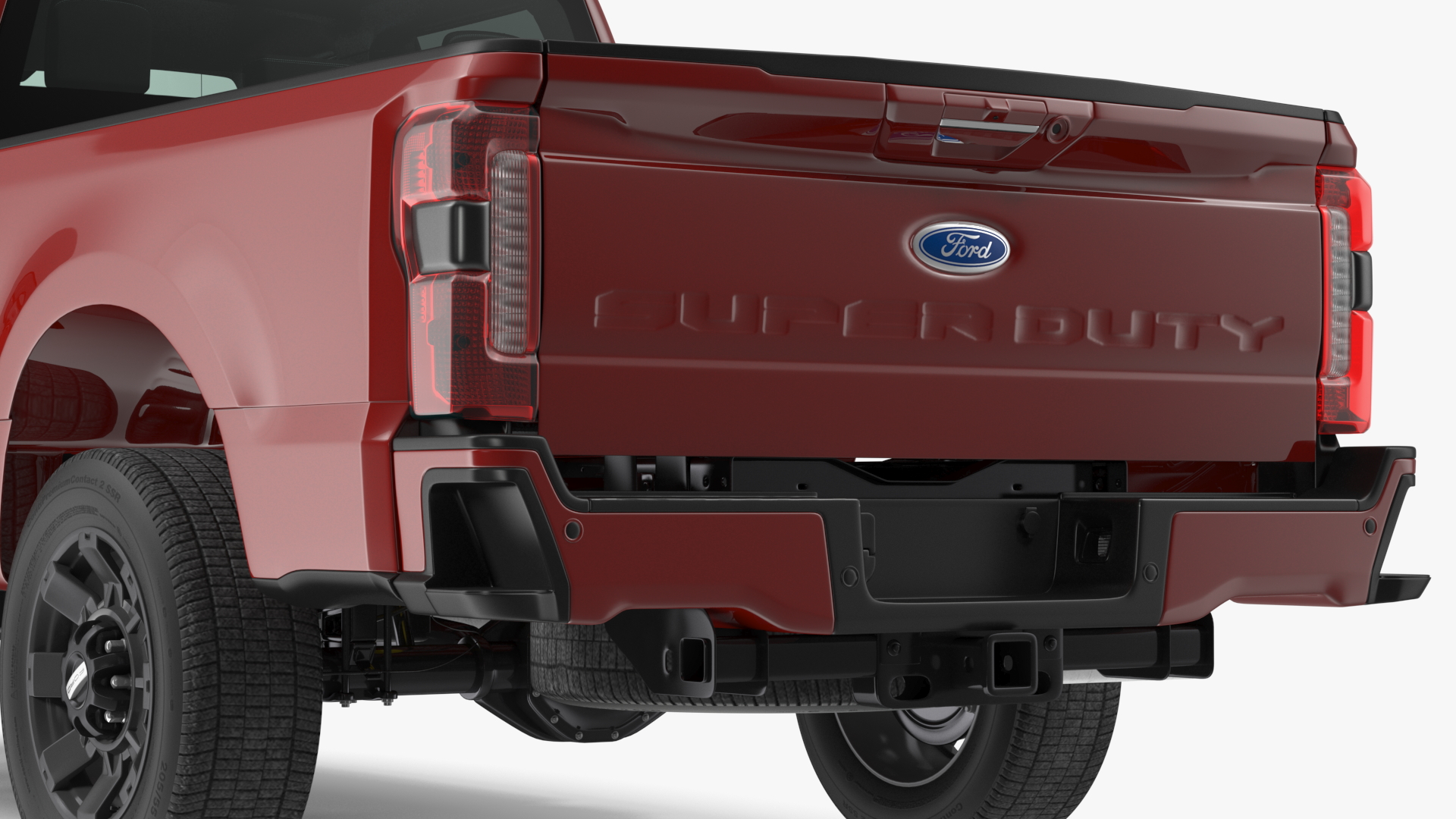 Red Pickup Ford Super Duty F550 Simple Interior 3D