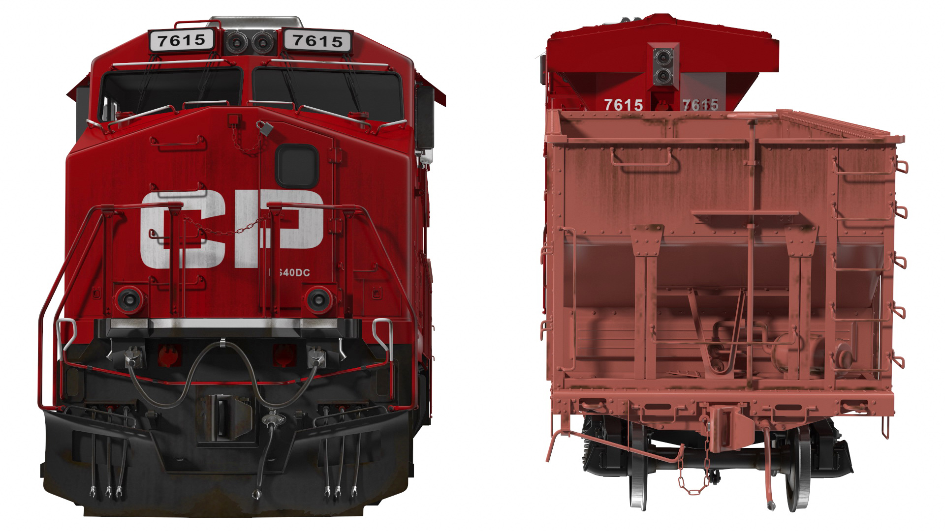 3D Locomotive Canadian Pacific with Hopper Car Generic