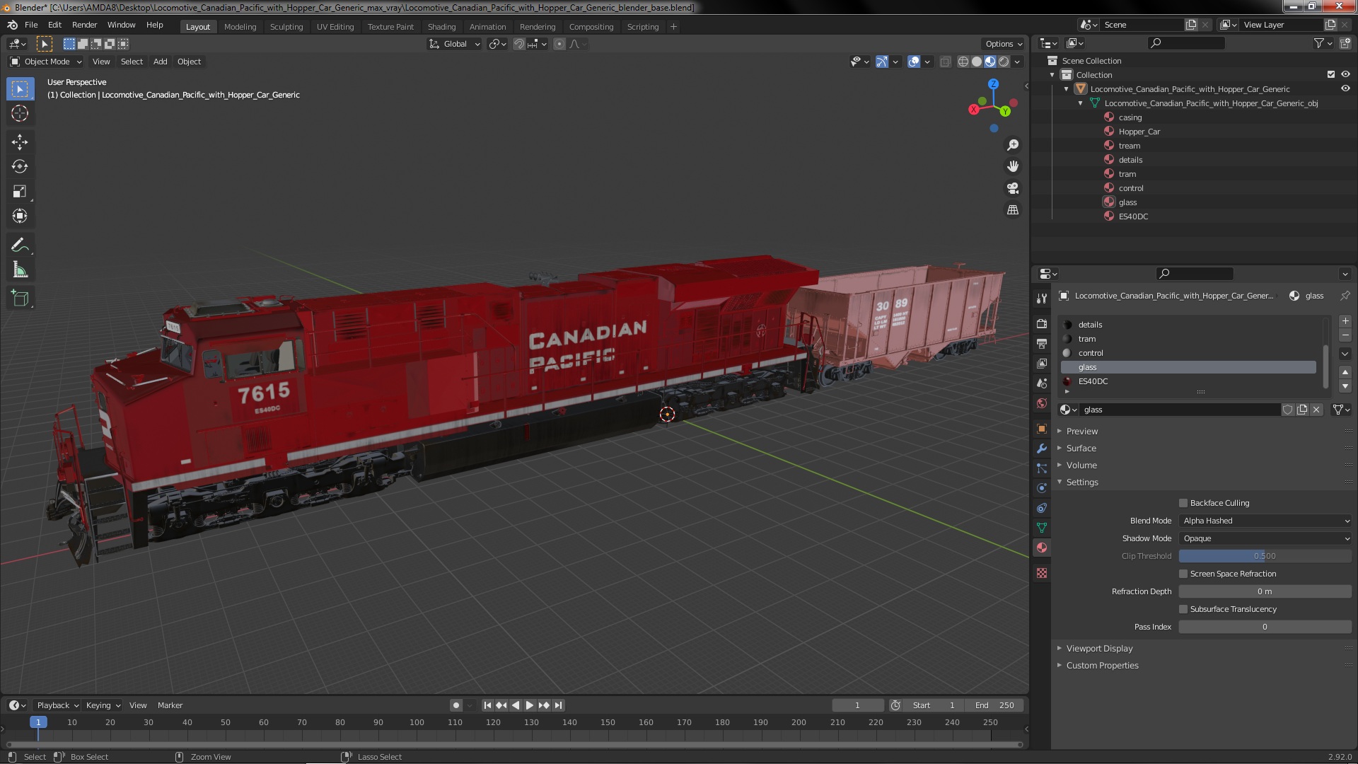 3D Locomotive Canadian Pacific with Hopper Car Generic