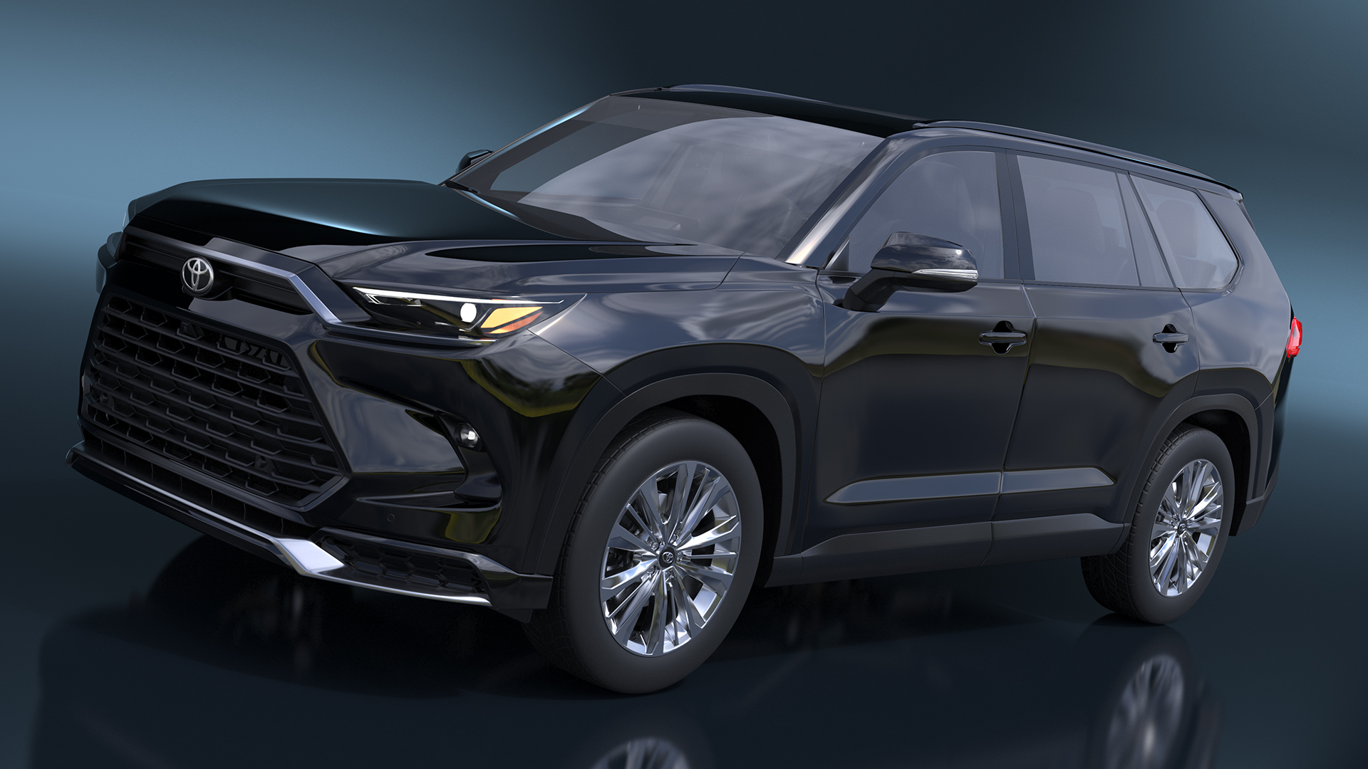 Toyota Grand Highlander 2024 Black 3D model