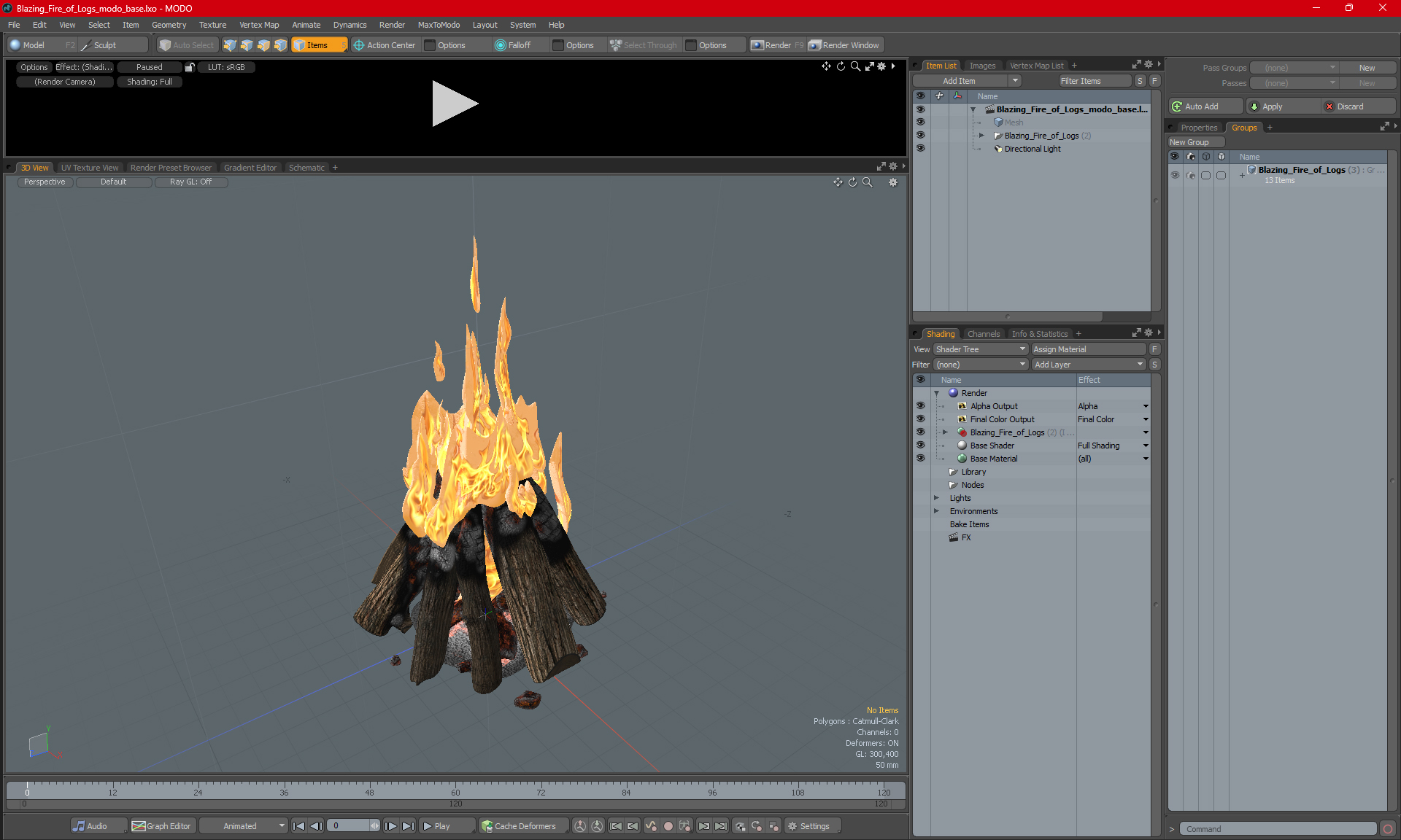 3D model Blazing Fire of Logs