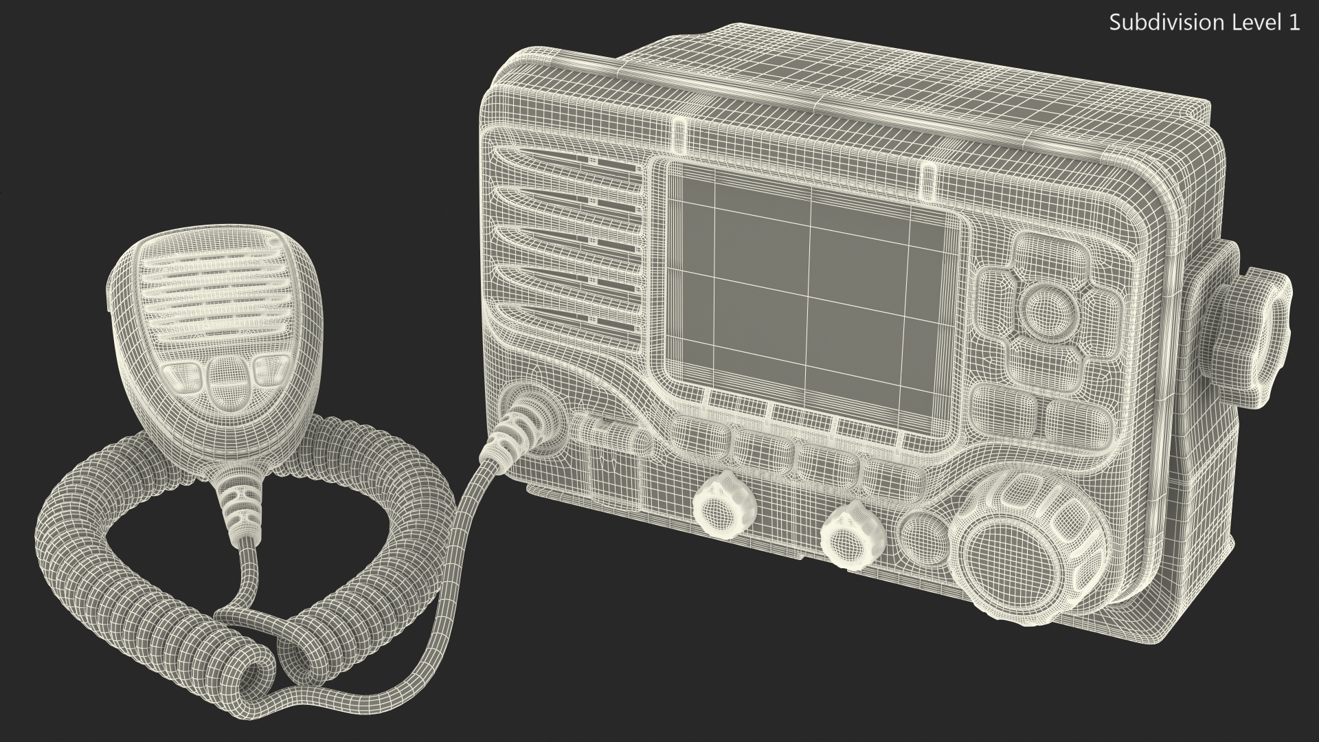 Marine VHF Radio Transceiver with Microphone 3D model