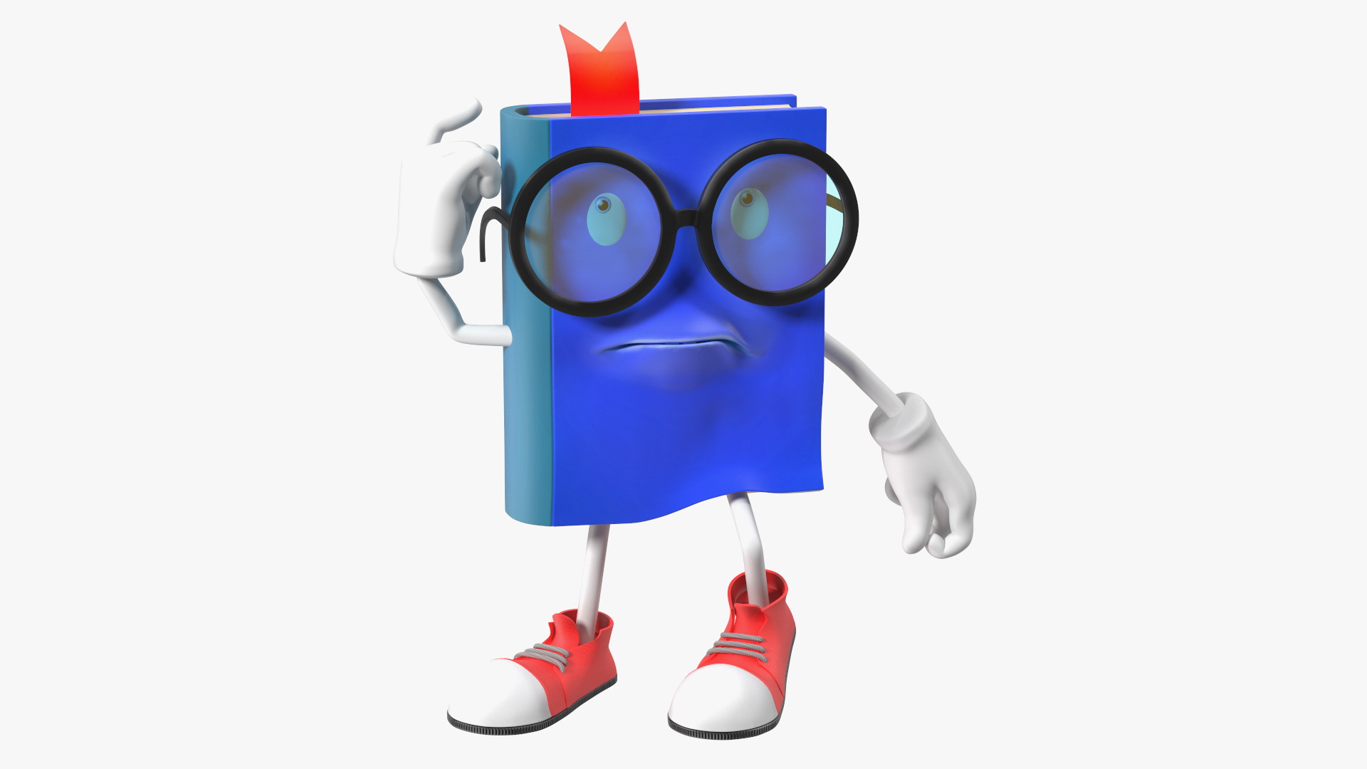 Character Blue Book Puzzled Pose 3D