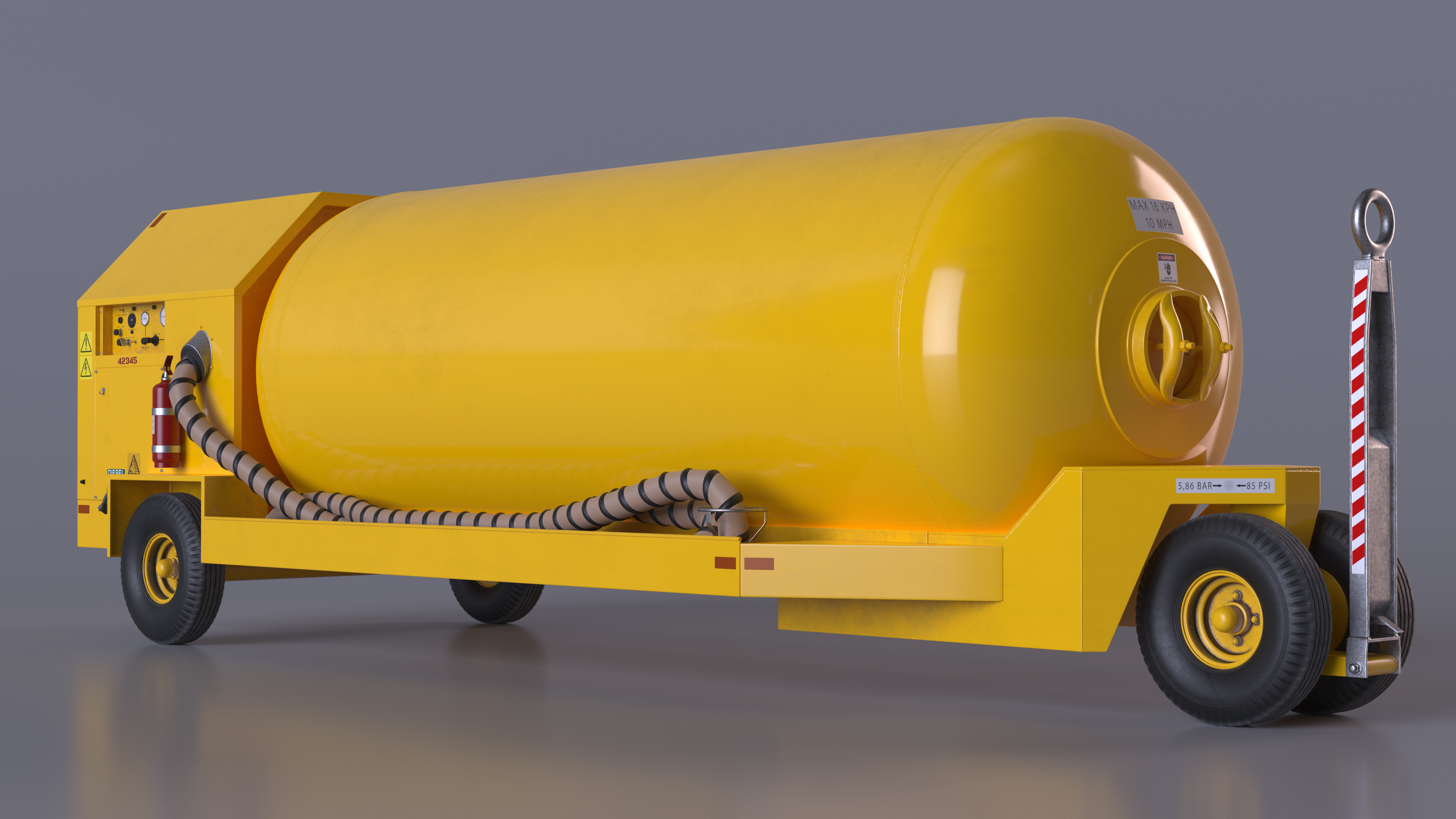 3D Bottle Stored Air ACE-500 Jet Engine Yellow model