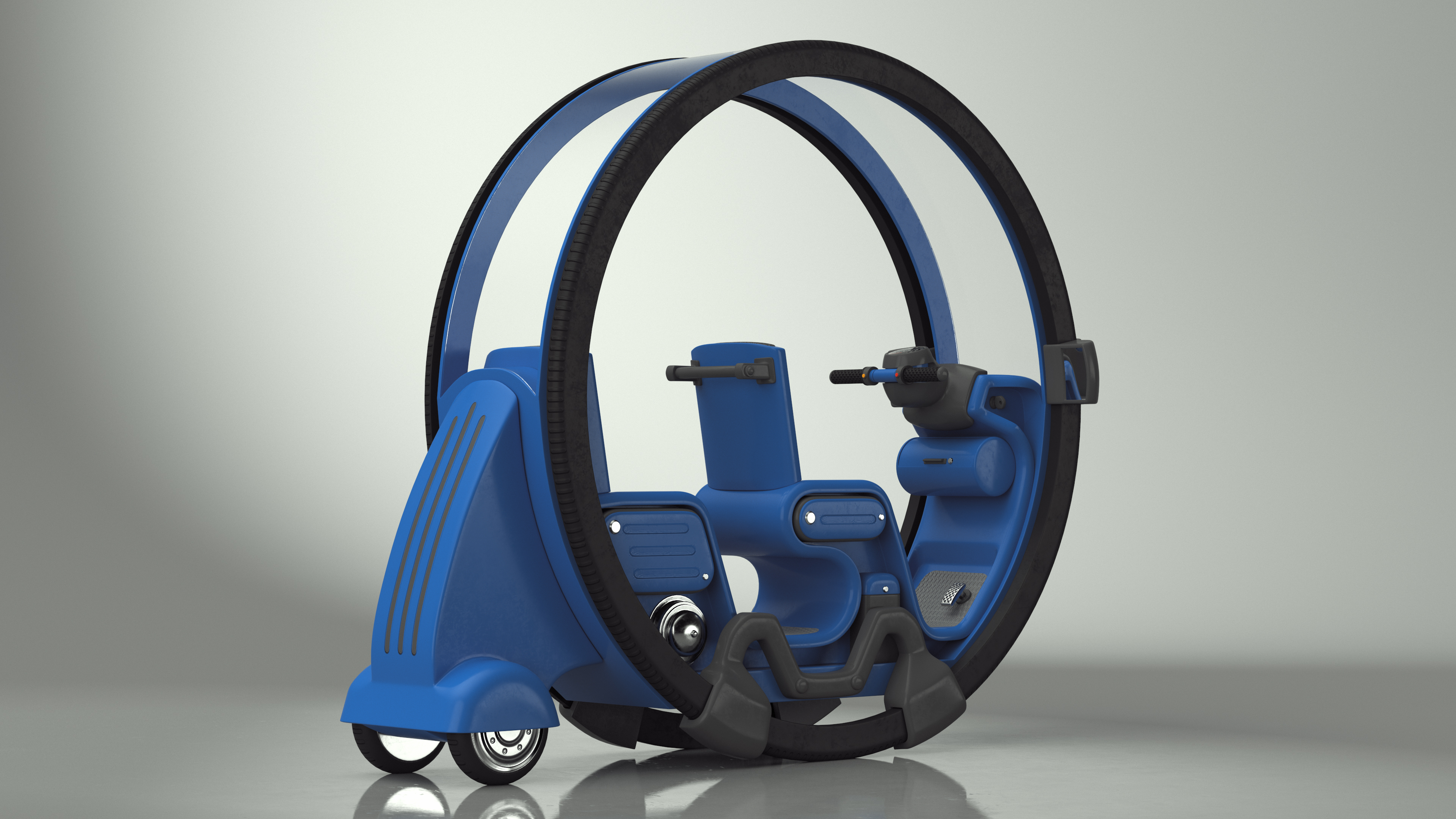 3D Sci-Fi Double Car Tube Blue Rigged for Maya model