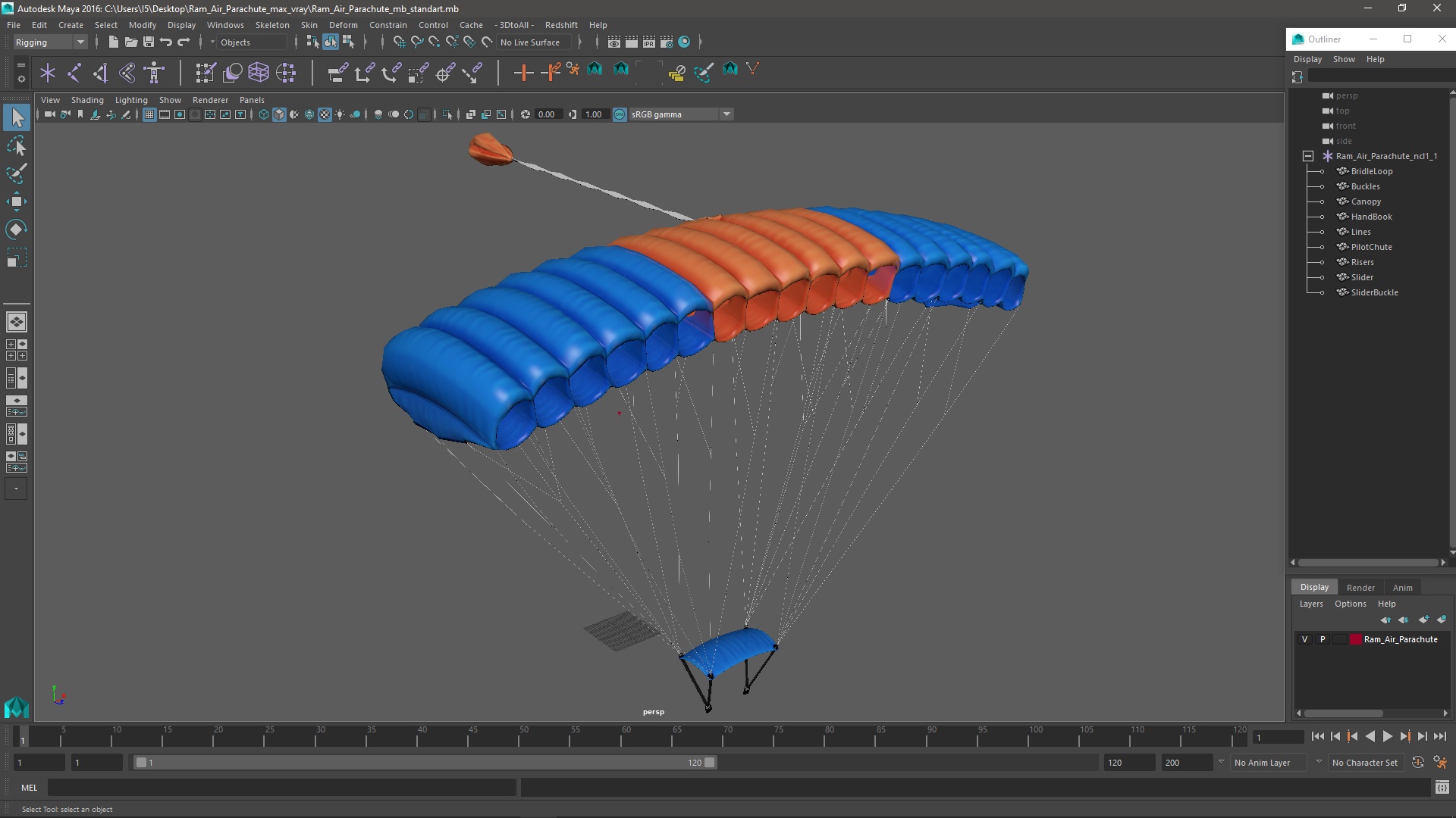 Ram Air Parachute 3D