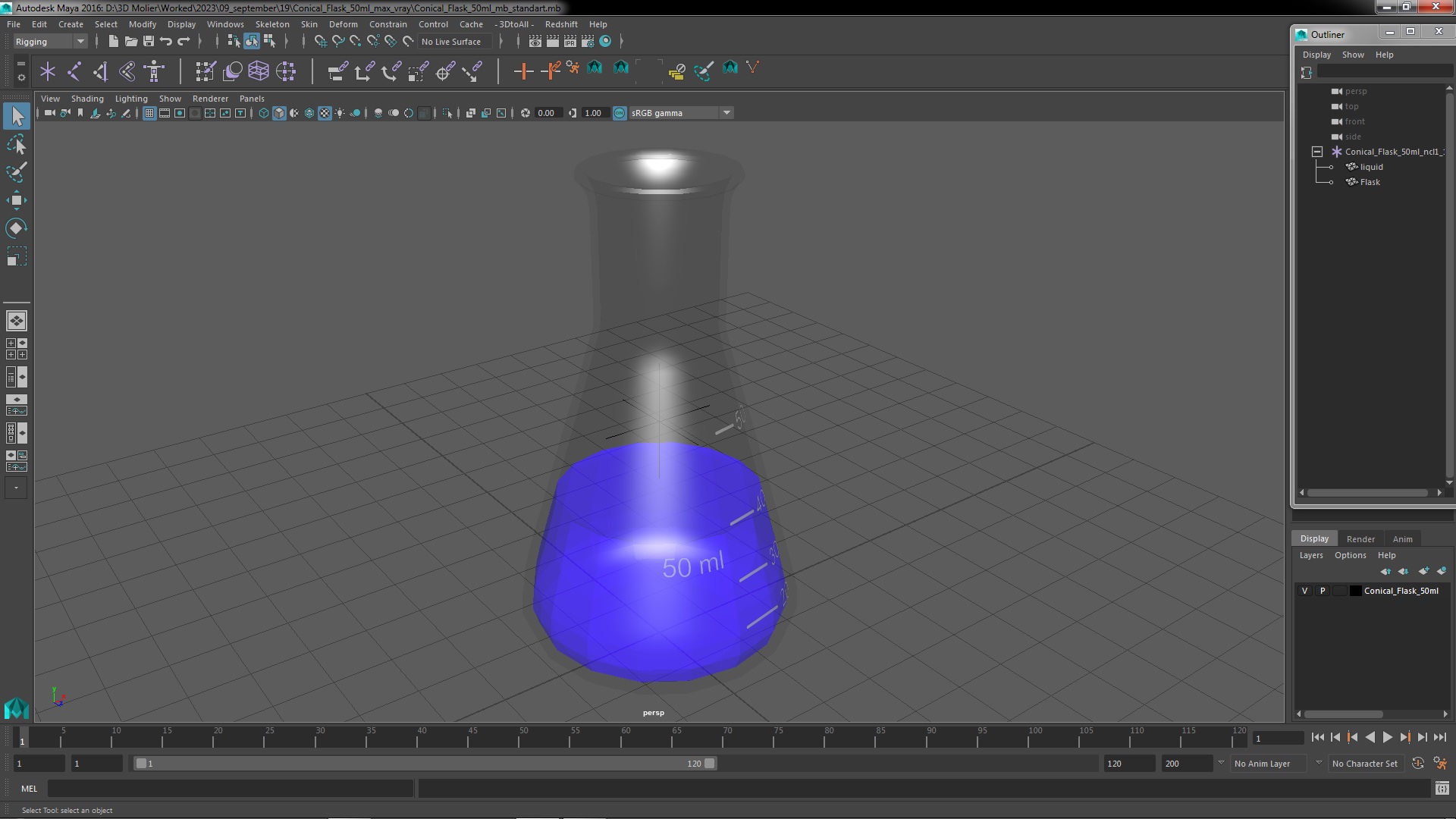 3D Conical Flask 50ml model