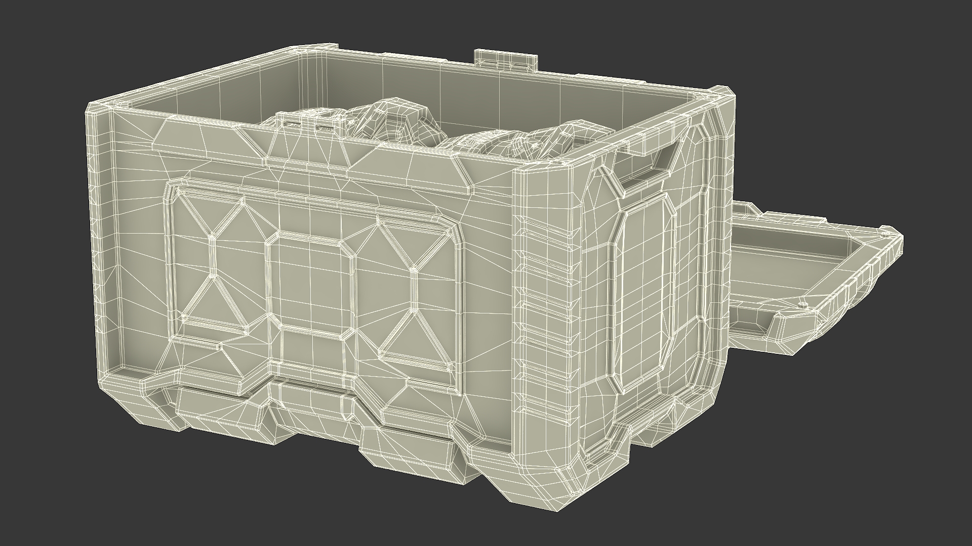 3D model Futuristic Container with Combat Helmets