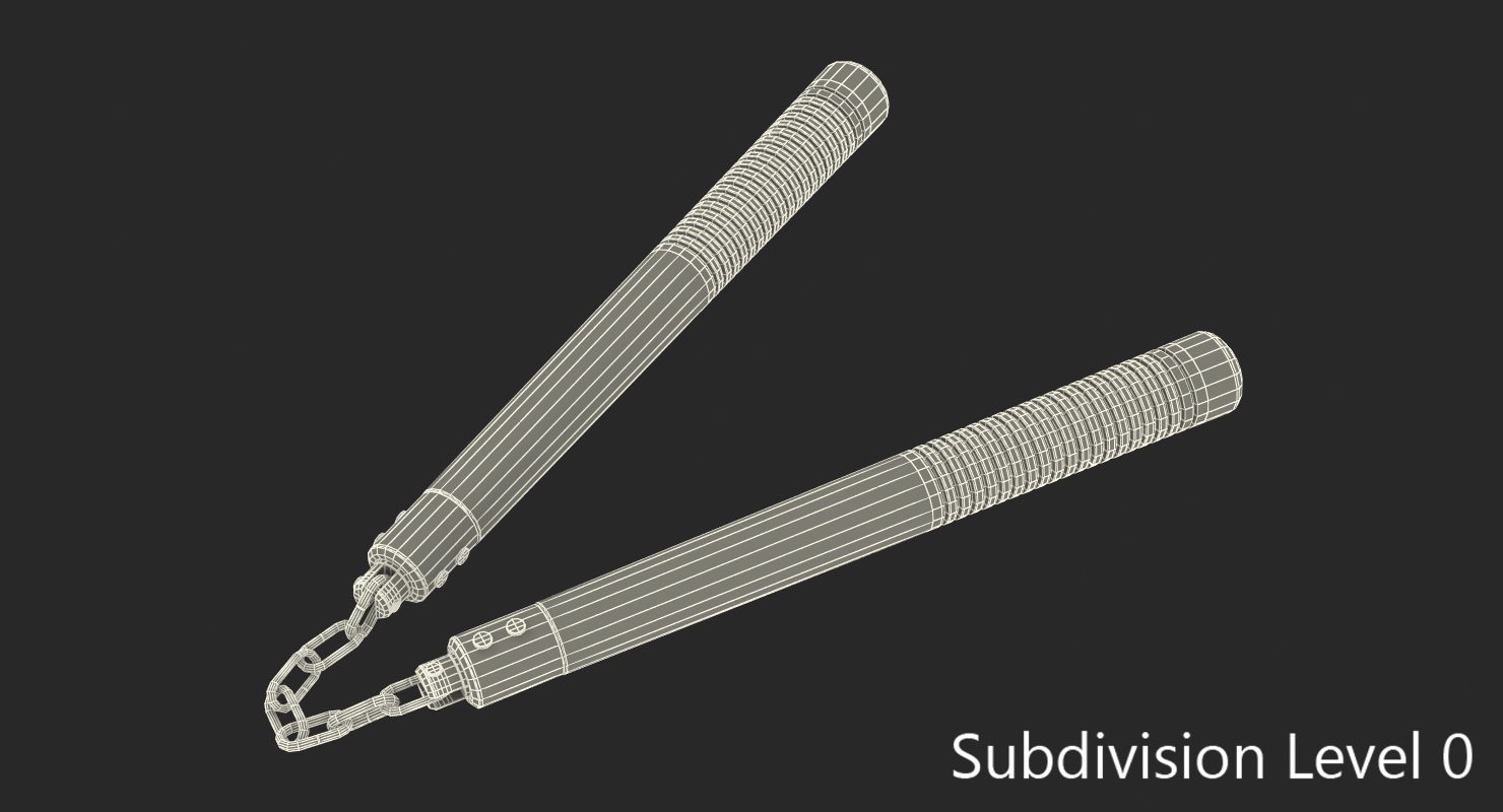 3D Karate Sticks model