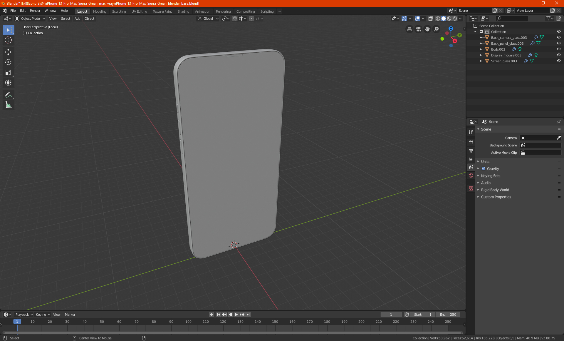 3D model iPhone 13 Pro Max Sierra Green