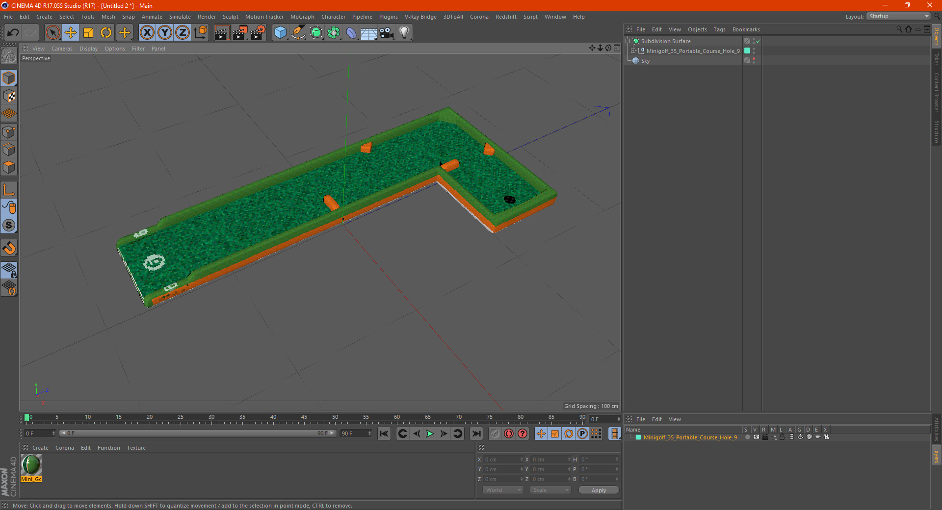 Minigolf 35 Portable Course Hole 9 3D model