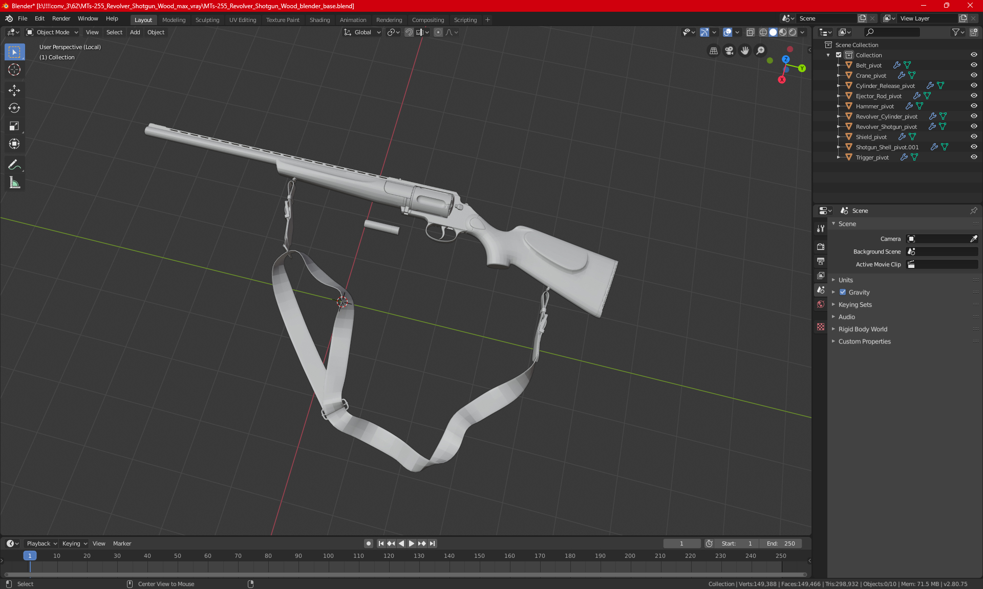 3D model Russian Shotgun MC-255 Polymer