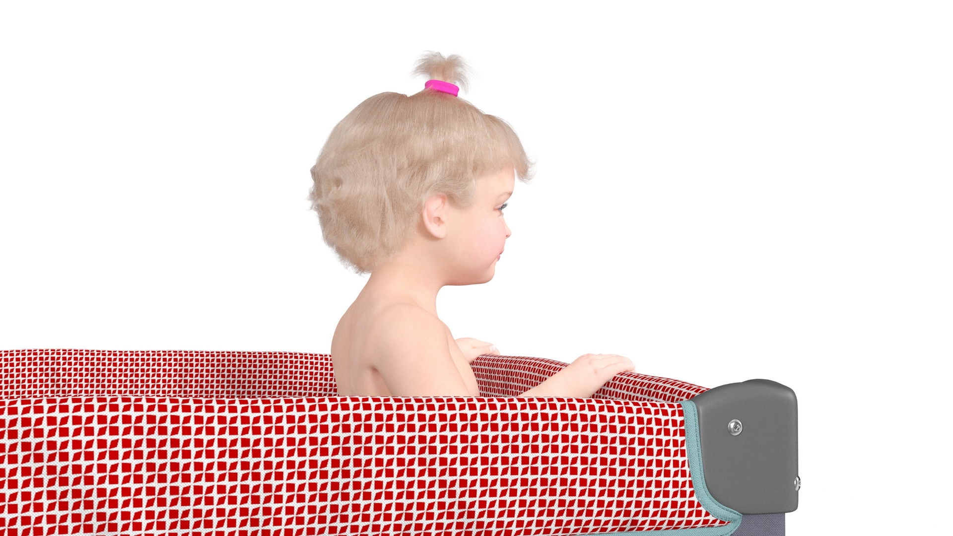 3D model Toddler Girl in Textile Playpen Fur