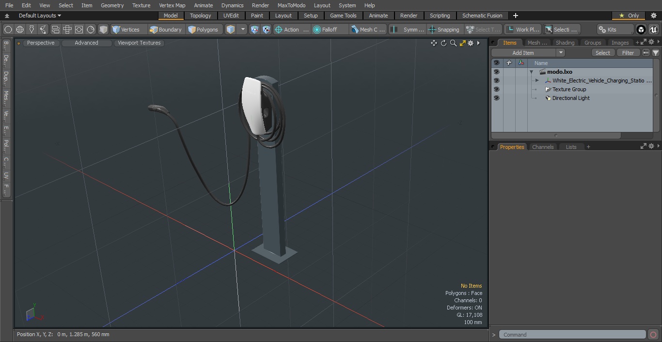 3D White Electric Vehicle Charging Station on Pedestal