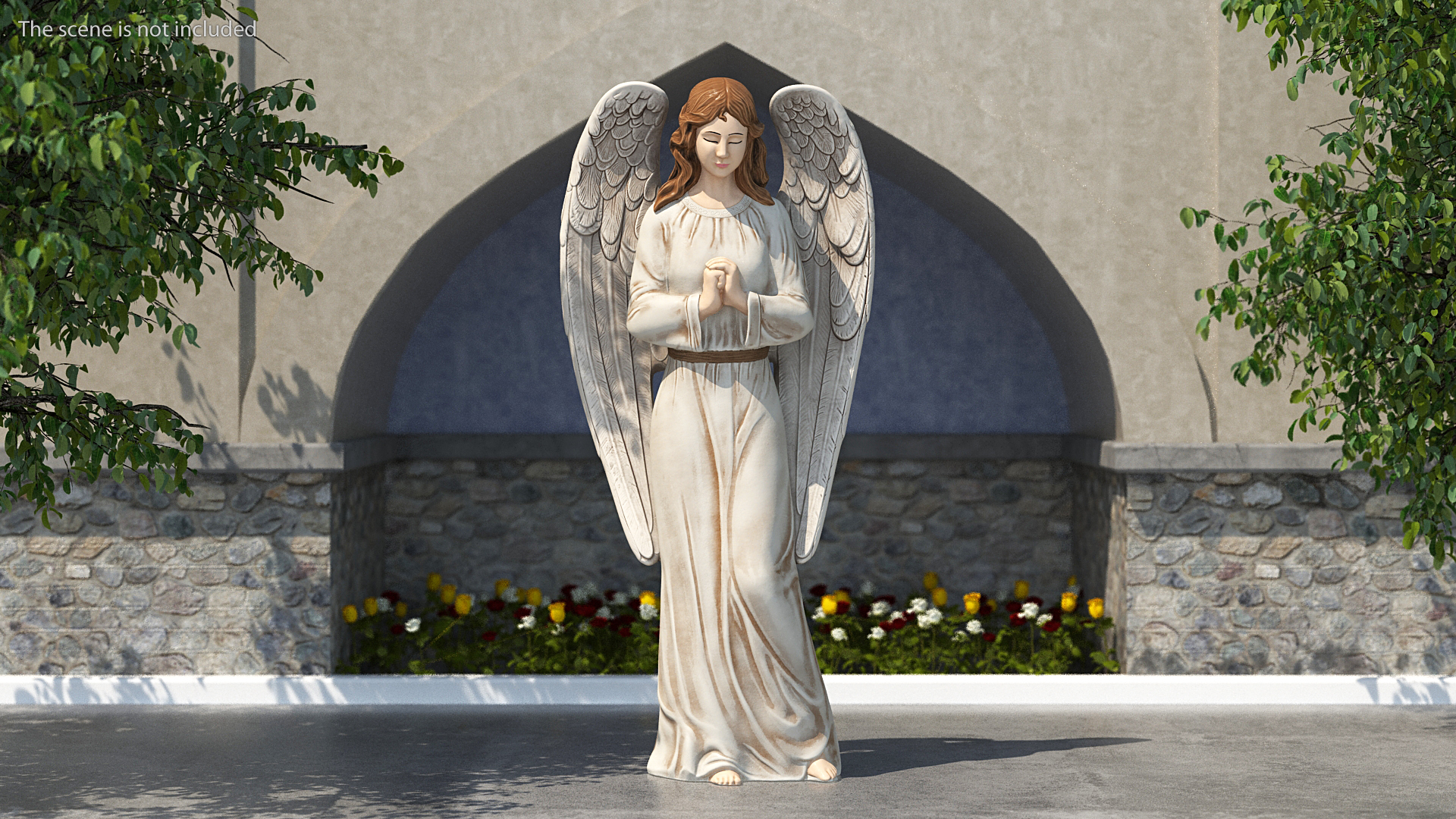 3D Decorative Garden Statue Praying Angel model