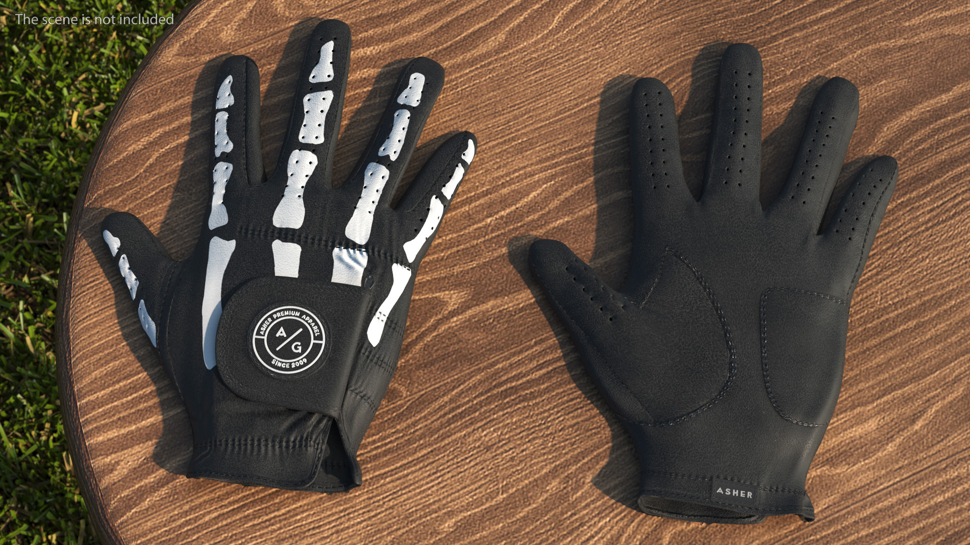 Lying Black Asher Premium Golf Gloves 3D