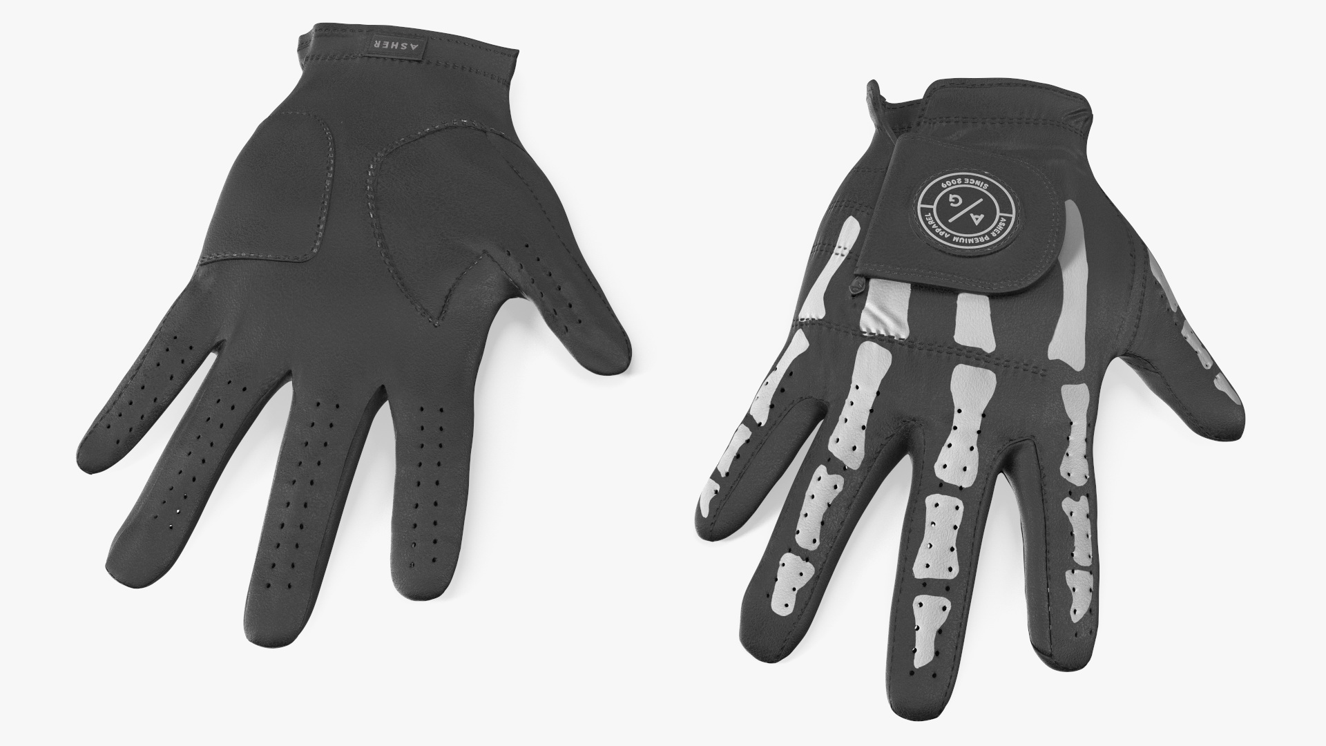 Lying Black Asher Premium Golf Gloves 3D