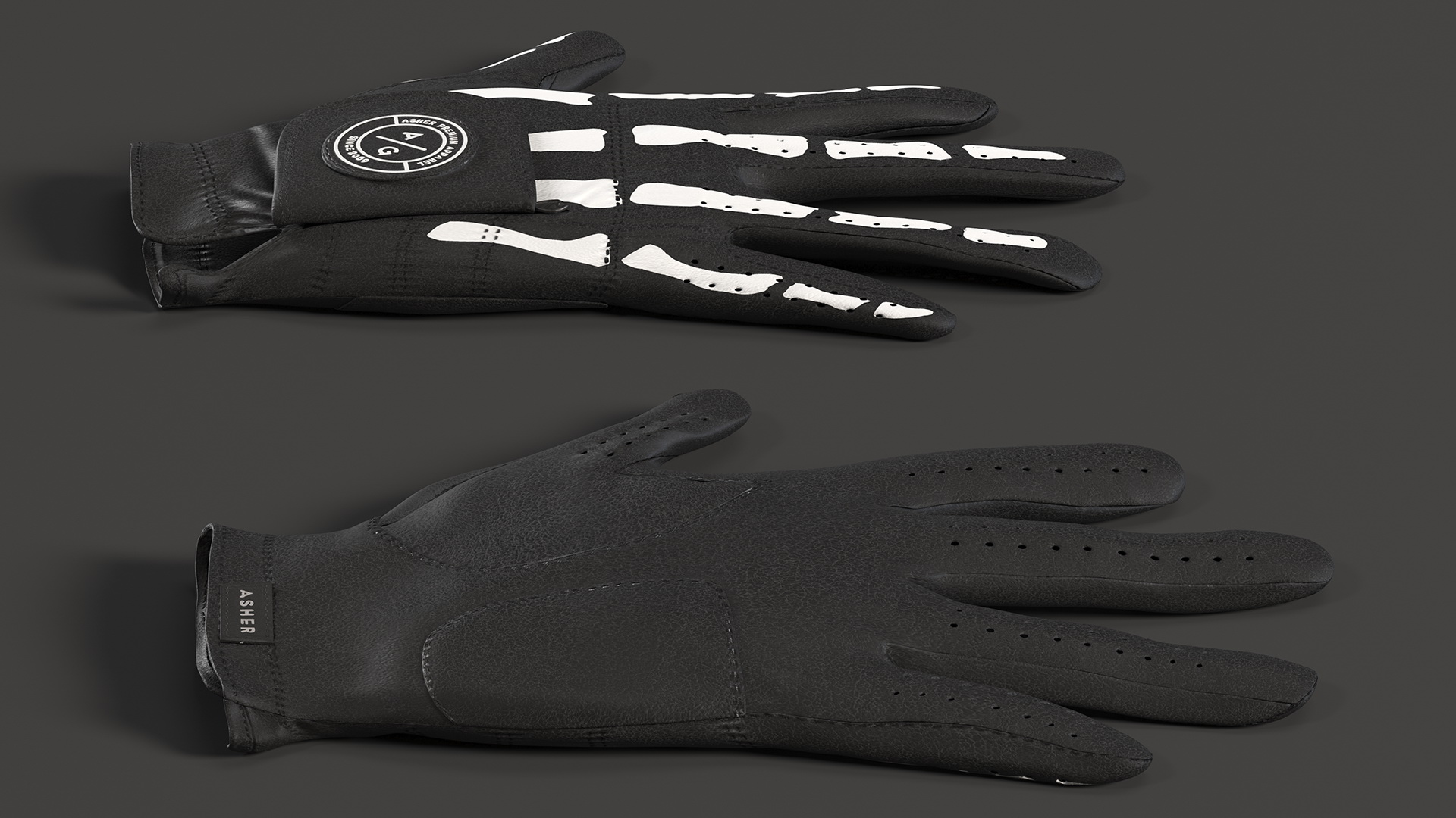 Lying Black Asher Premium Golf Gloves 3D