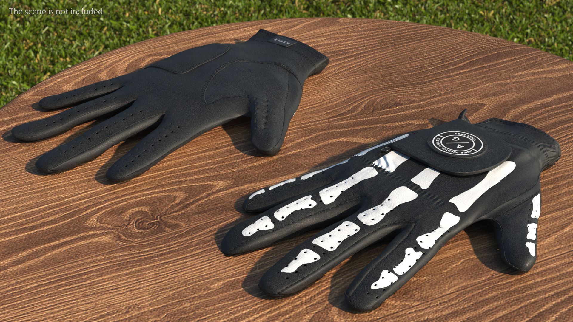 Lying Black Asher Premium Golf Gloves 3D