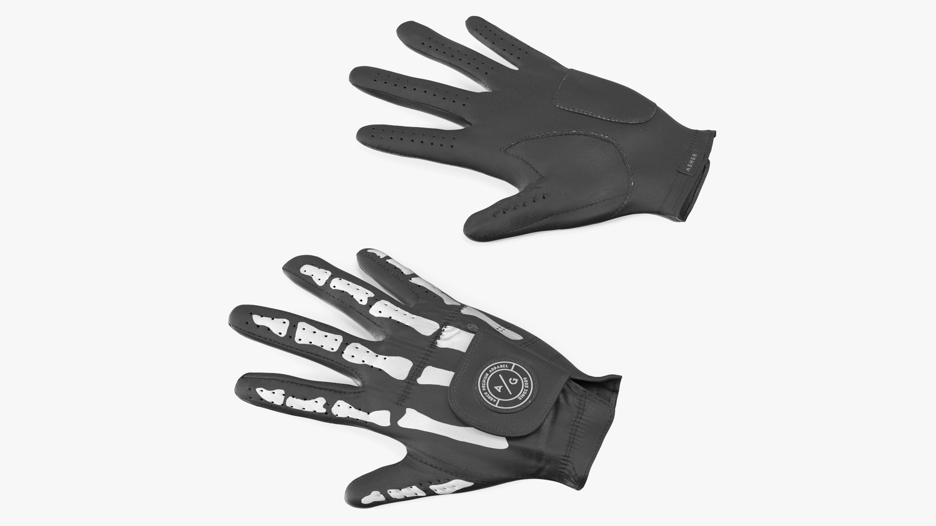 Lying Black Asher Premium Golf Gloves 3D