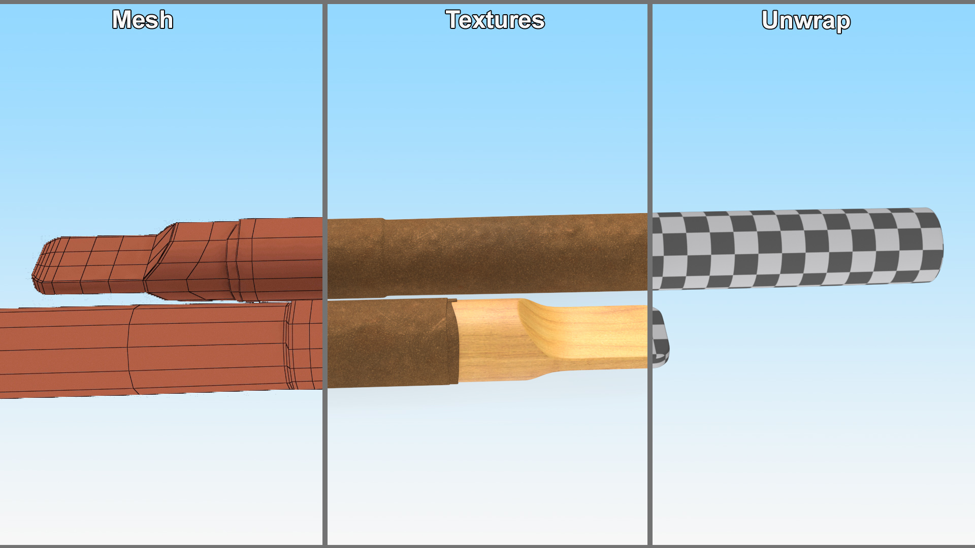 3D Cigar with Wooden Tip