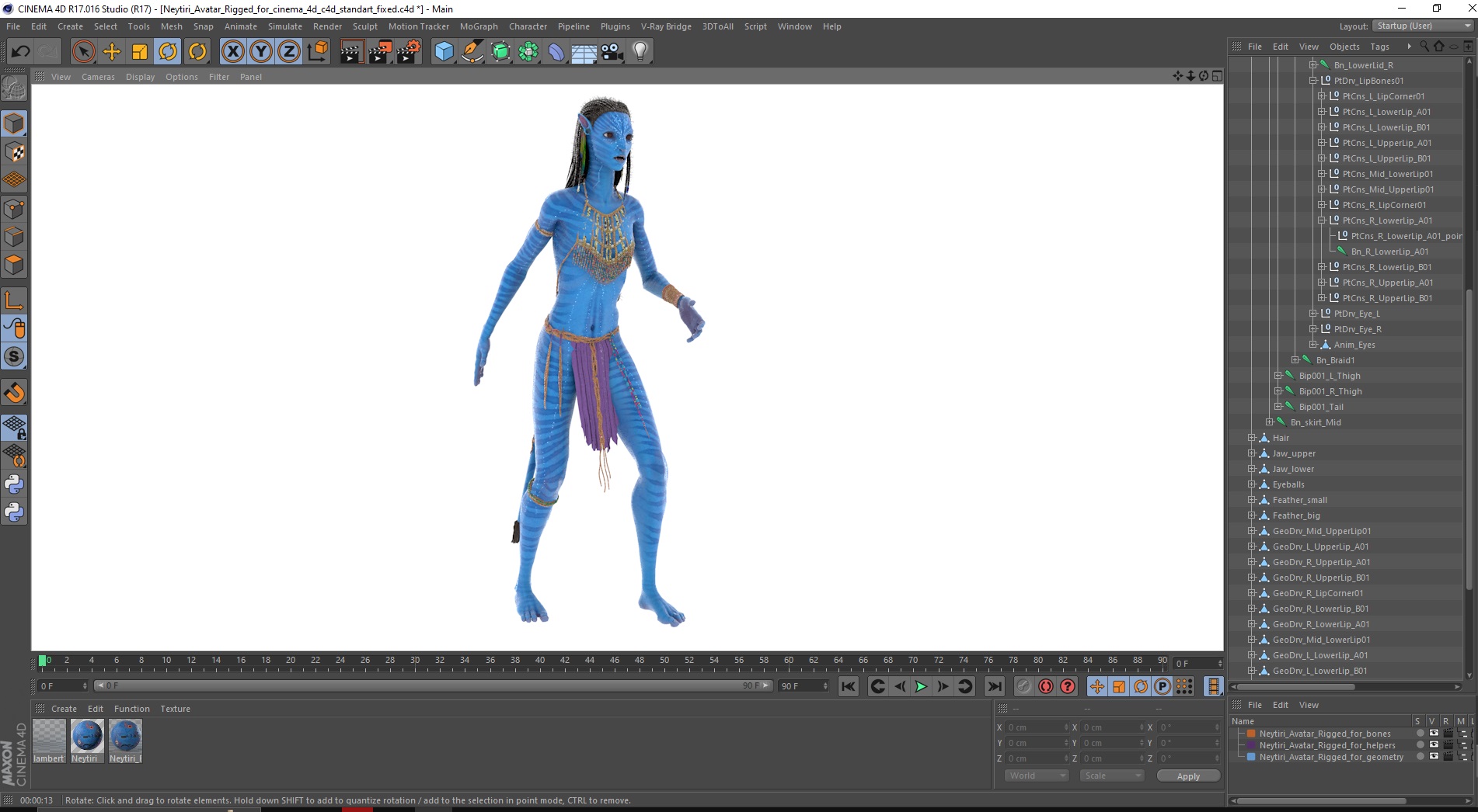 3D model Neytiri Avatar Rigged for Cinema 4D