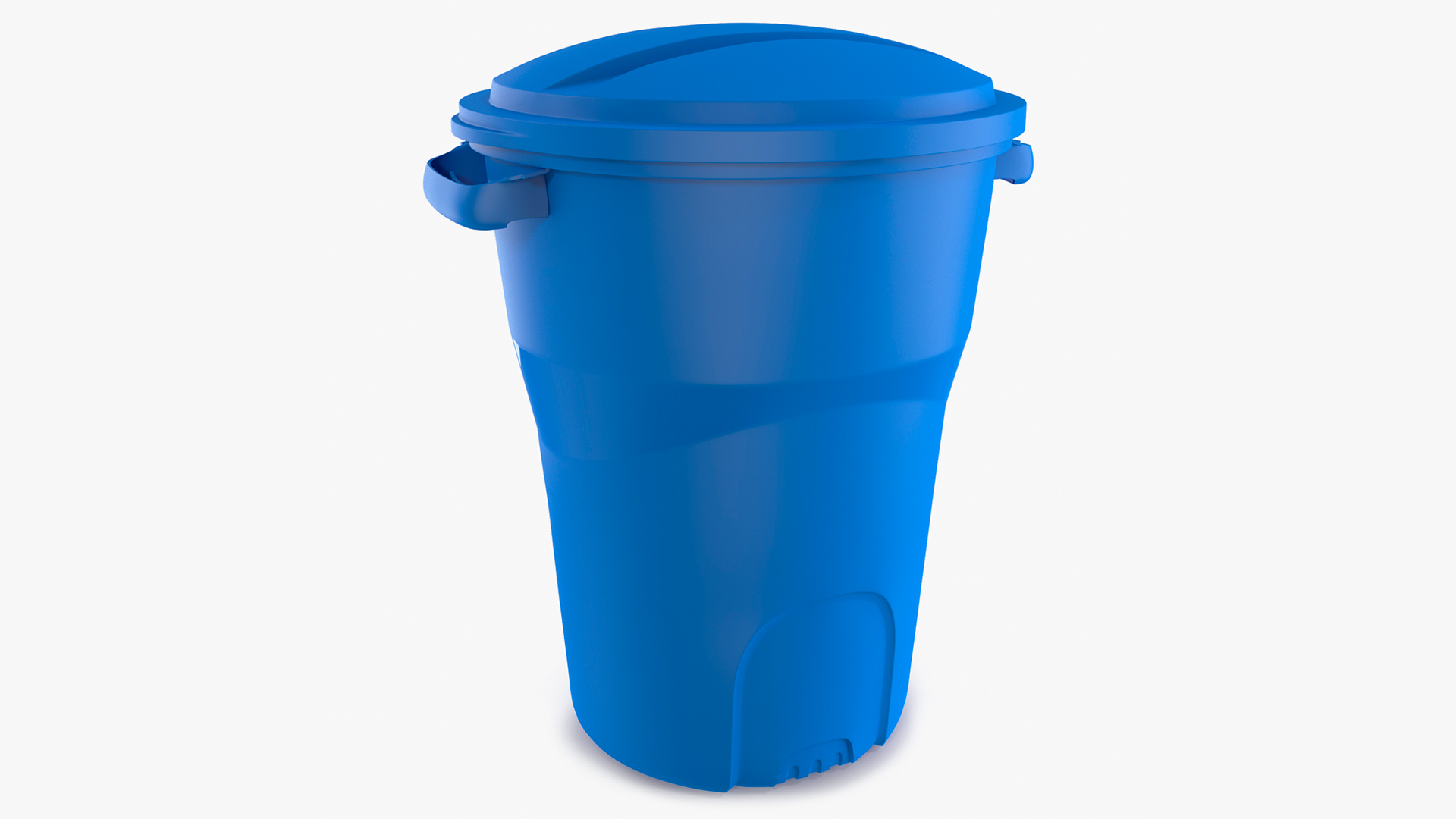 3D model Round Blue Trash Can