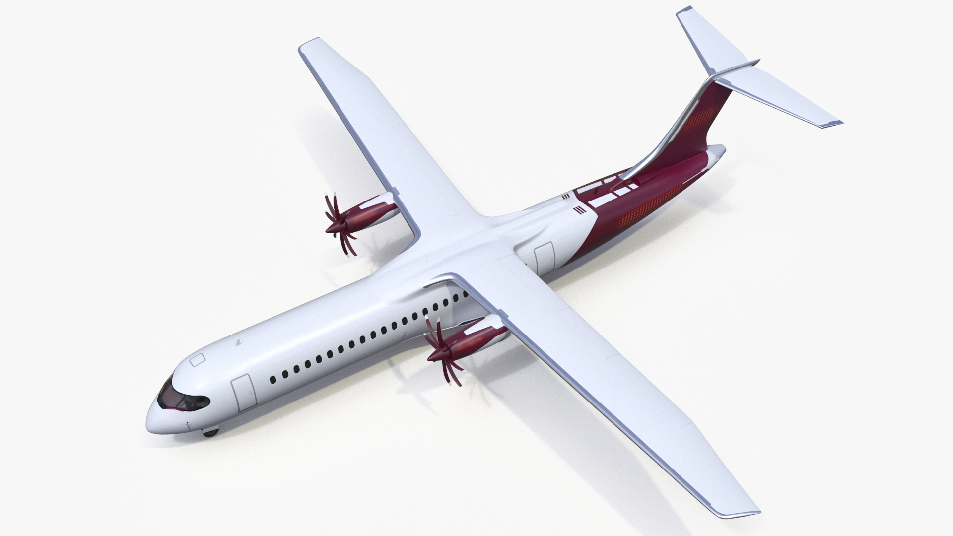 3D model Concept Modern Aircraft Turboprop Rigged