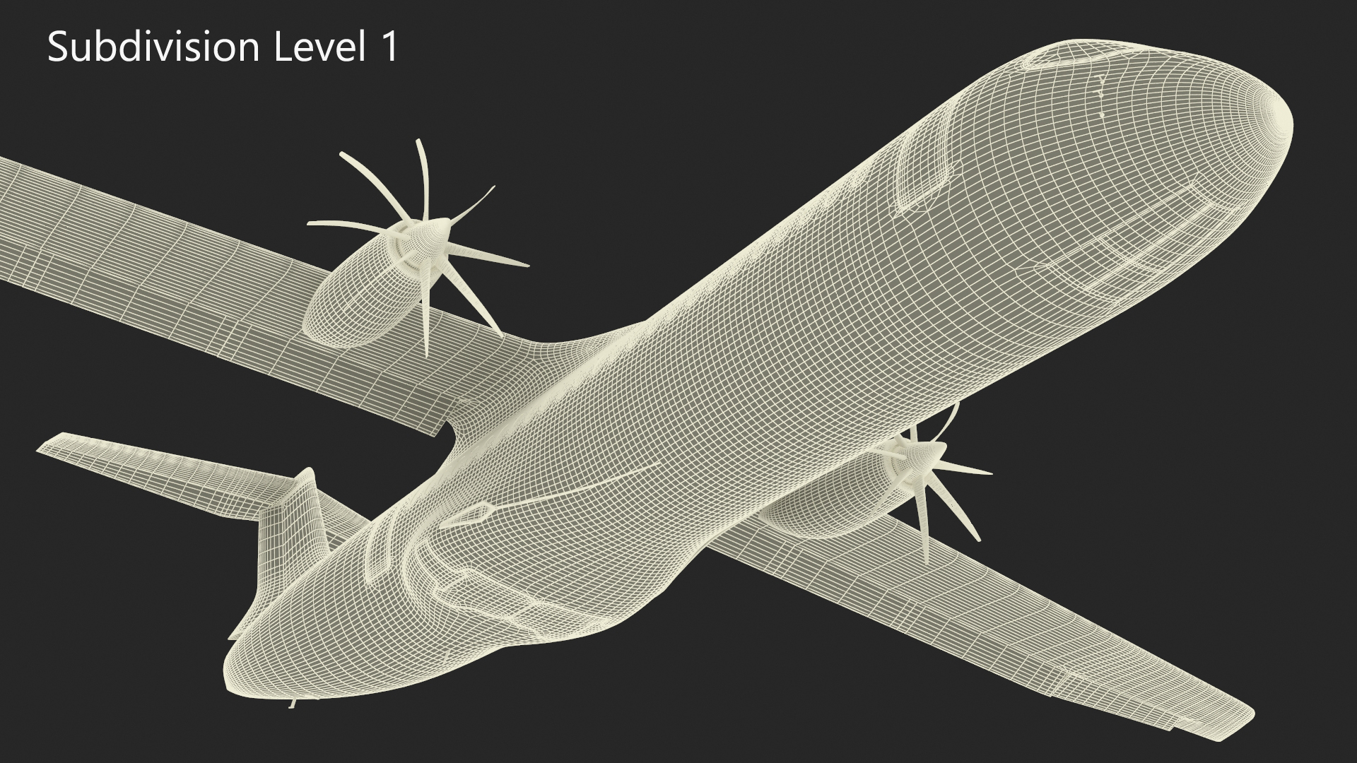 3D model Concept Modern Aircraft Turboprop Rigged